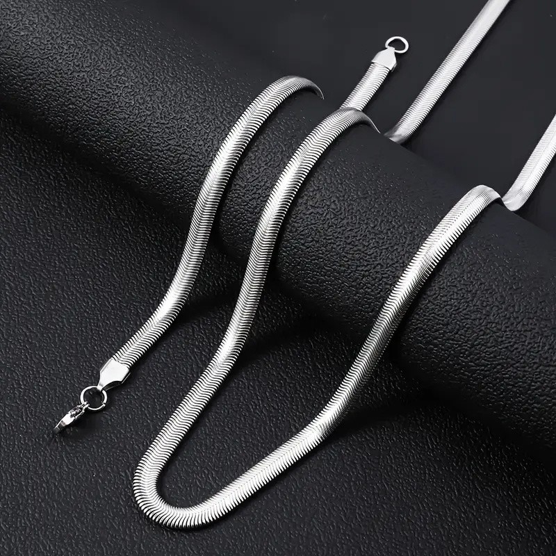 8Pcs Men’s Chain Necklace Set Stainless Steel Necklaces Hip Hop Jewelry Gift