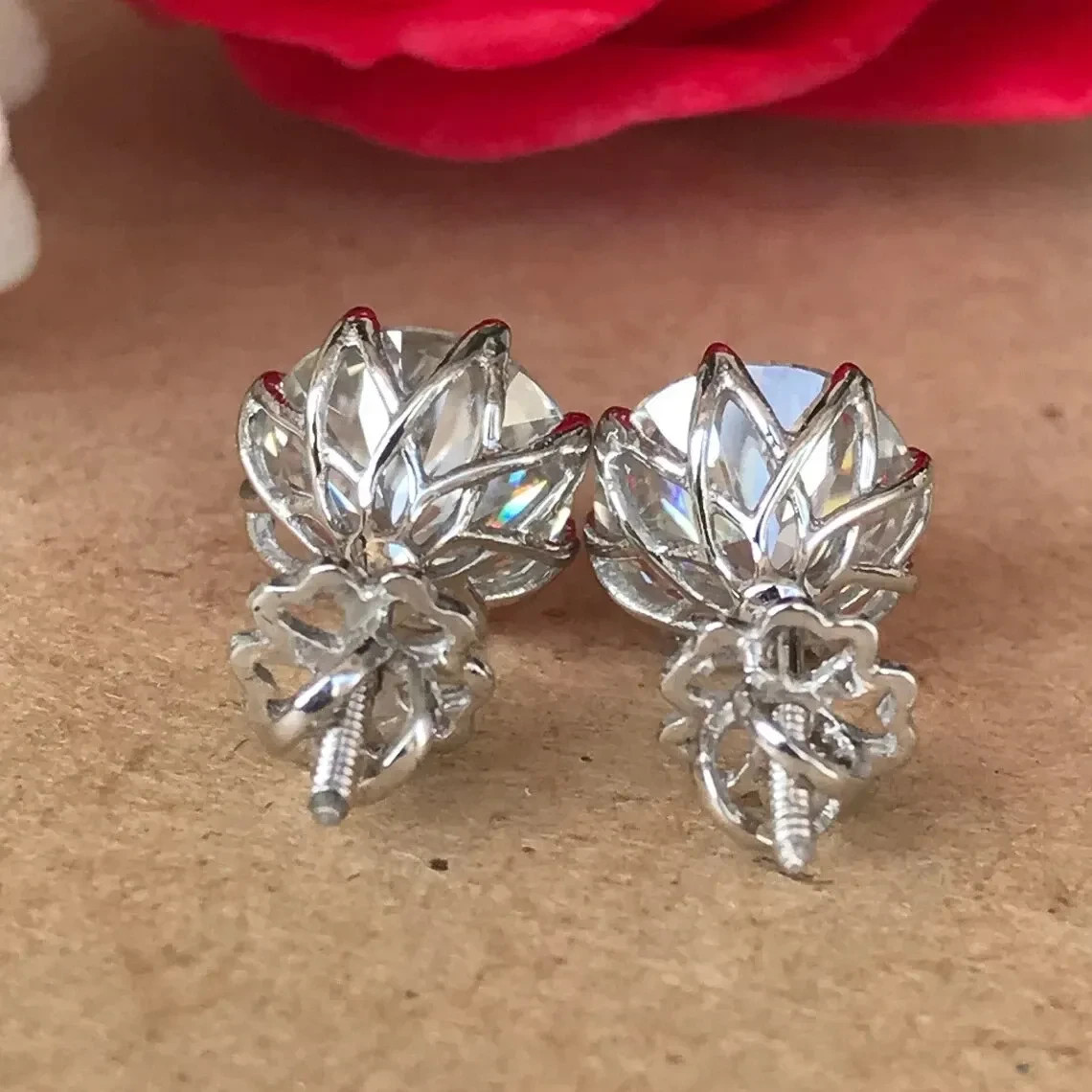 RARE 12.00 Ct Certified Round Diamond Earrings-Great luster-Free Tariffs!