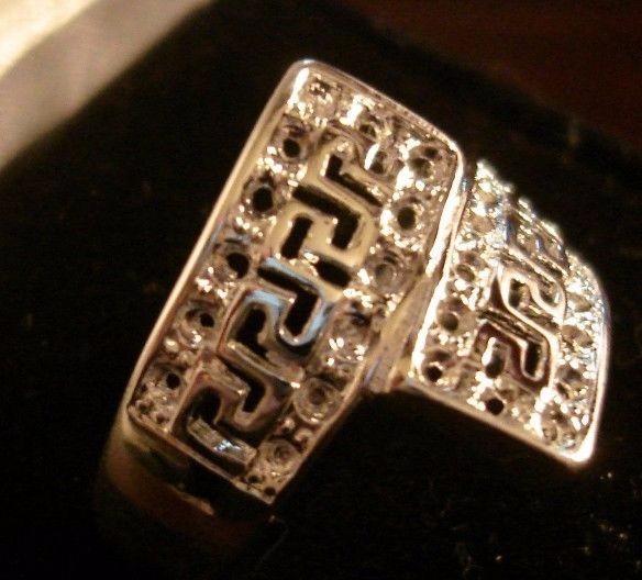 NEW Sterling Silver 925 Women’s ring GREEK KEY DESIGN WRAP SIZES 6,7,8,9