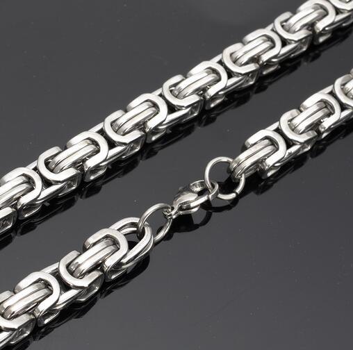 Mens Necklace Heavy huge 12mm Byzantine Chain Stainless steel Jewelry 8.5-40”