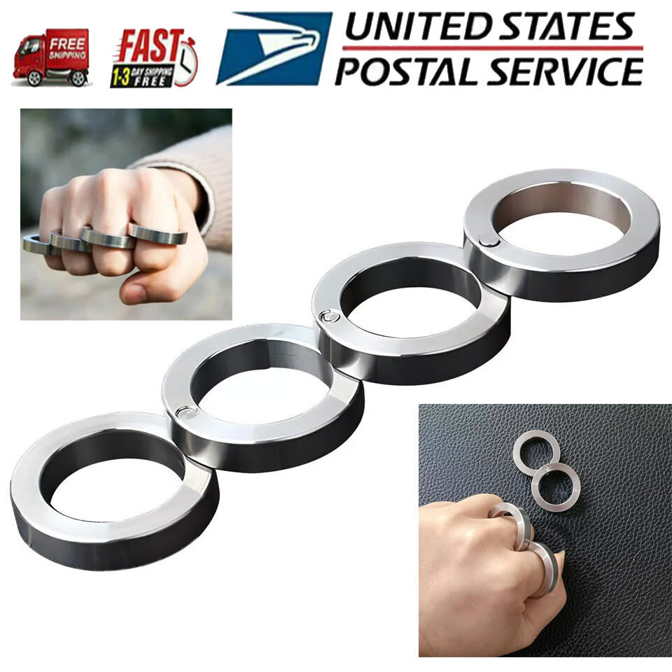 4x Rotatable Folding Ring Clasp Ring Stainless Steel Outdoor For Hiking Men USA