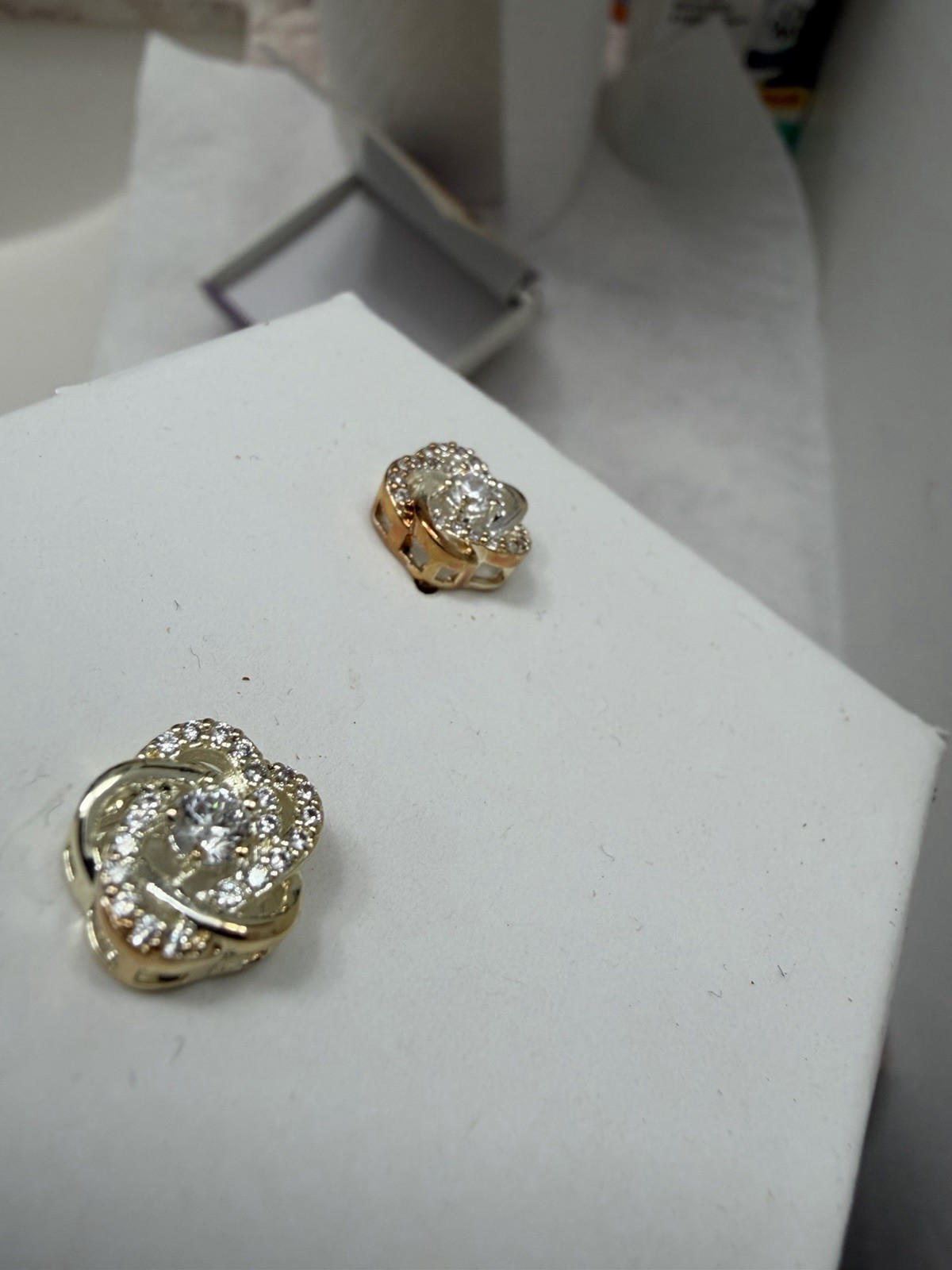 NEW Love Knot Rose Stud Earrings Pure Silver Plated Gold & Silver