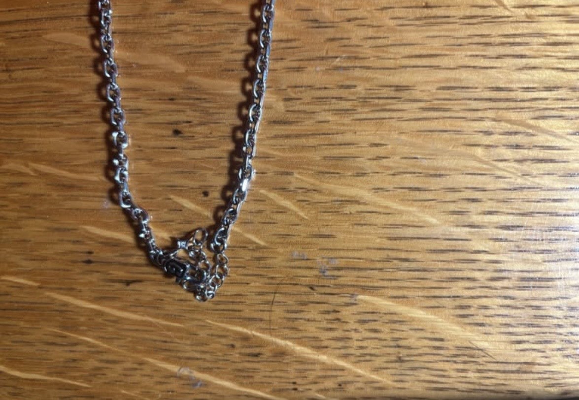 2 GLD chains silver box chains and heart lariat necklace