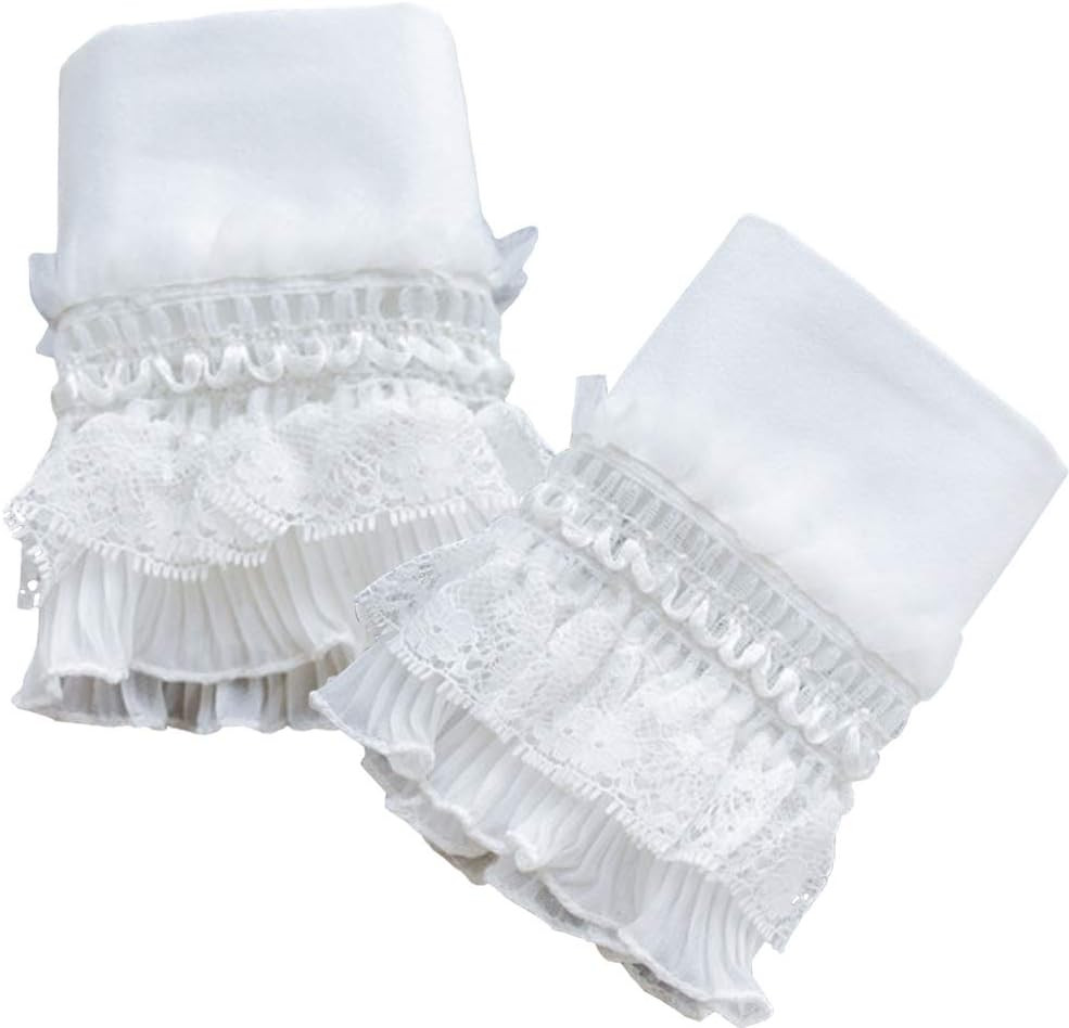 Floral Layered Lace Cuff Stretch Bracelet False Sleeves Wrist Cuffs 1 pair