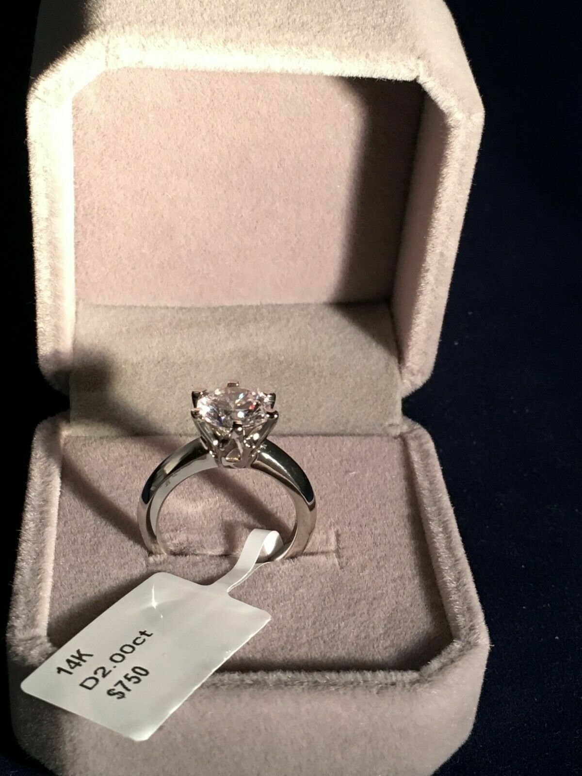 SOLITAIRE 2CT Round Solitaire .925 Sterling Silver Ring Sizes 4-11