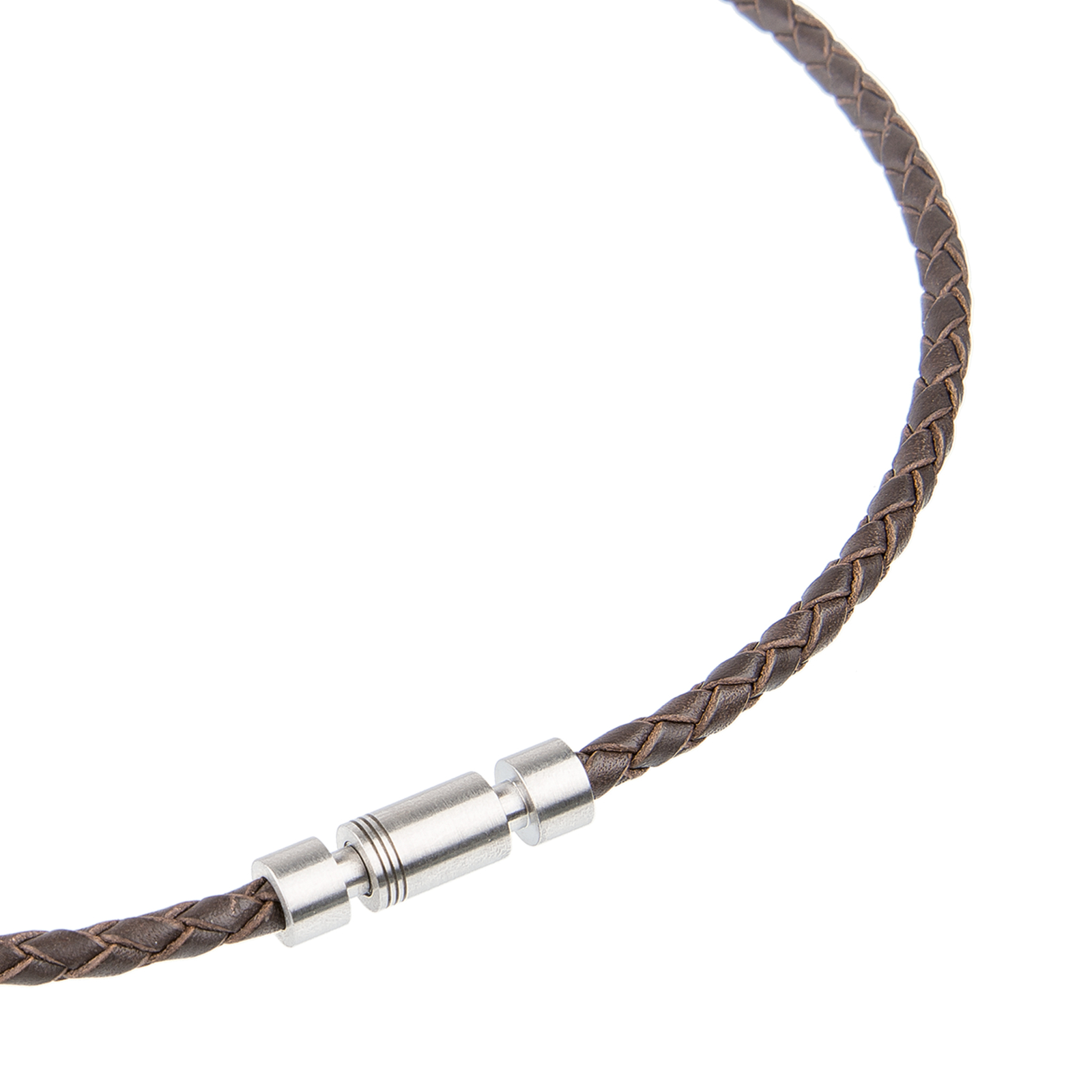 Ernstes Design Leather Necklace K99DB Stainless Steel Length 40 To 19 11/16in