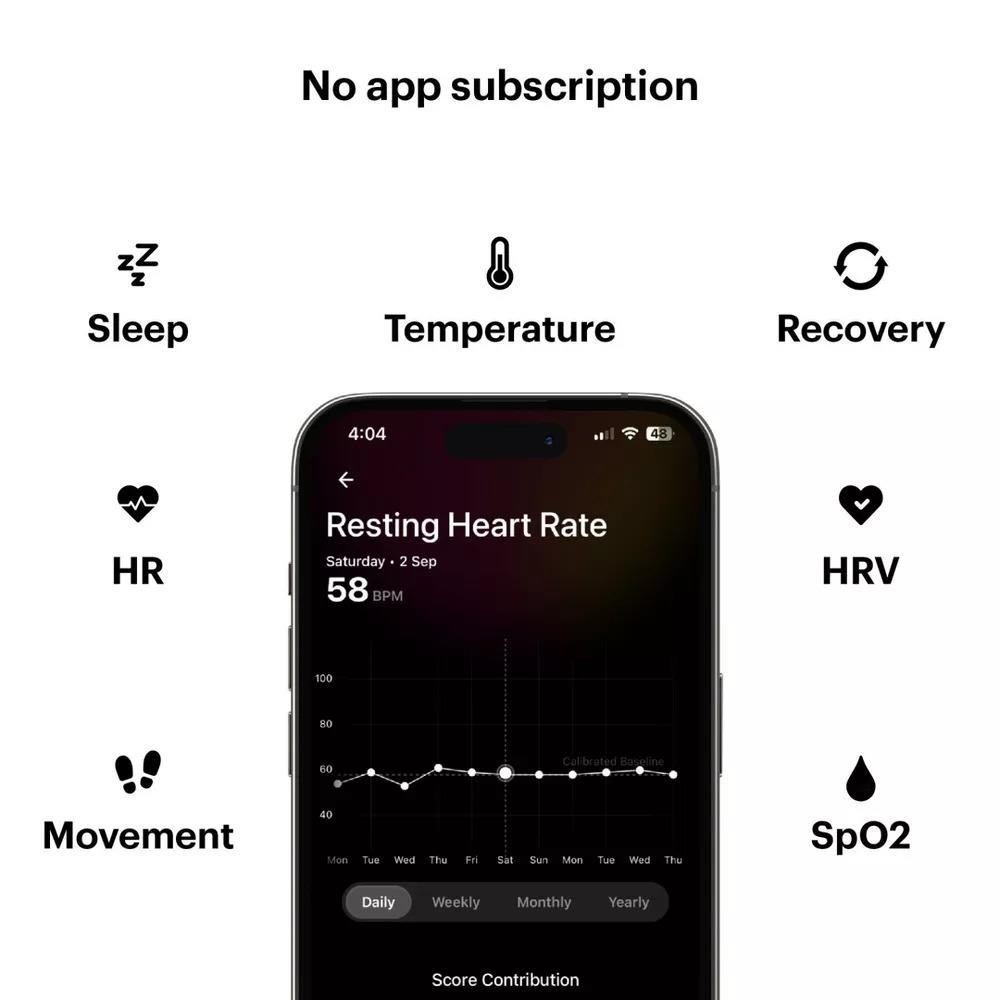 Ultrahuman Ring AIR Smart Ring Size 10 Raw Titanium Health Sleep Tracker New