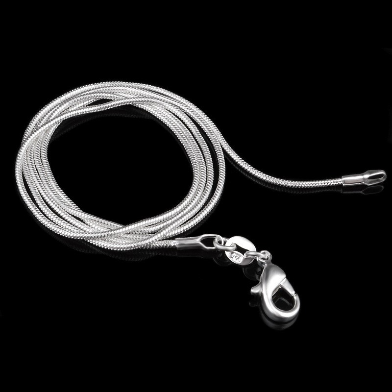 Men&Women’s Real 925 Sterling Silver Lead-Free 28inch 1.2mm Snake Chain Necklace