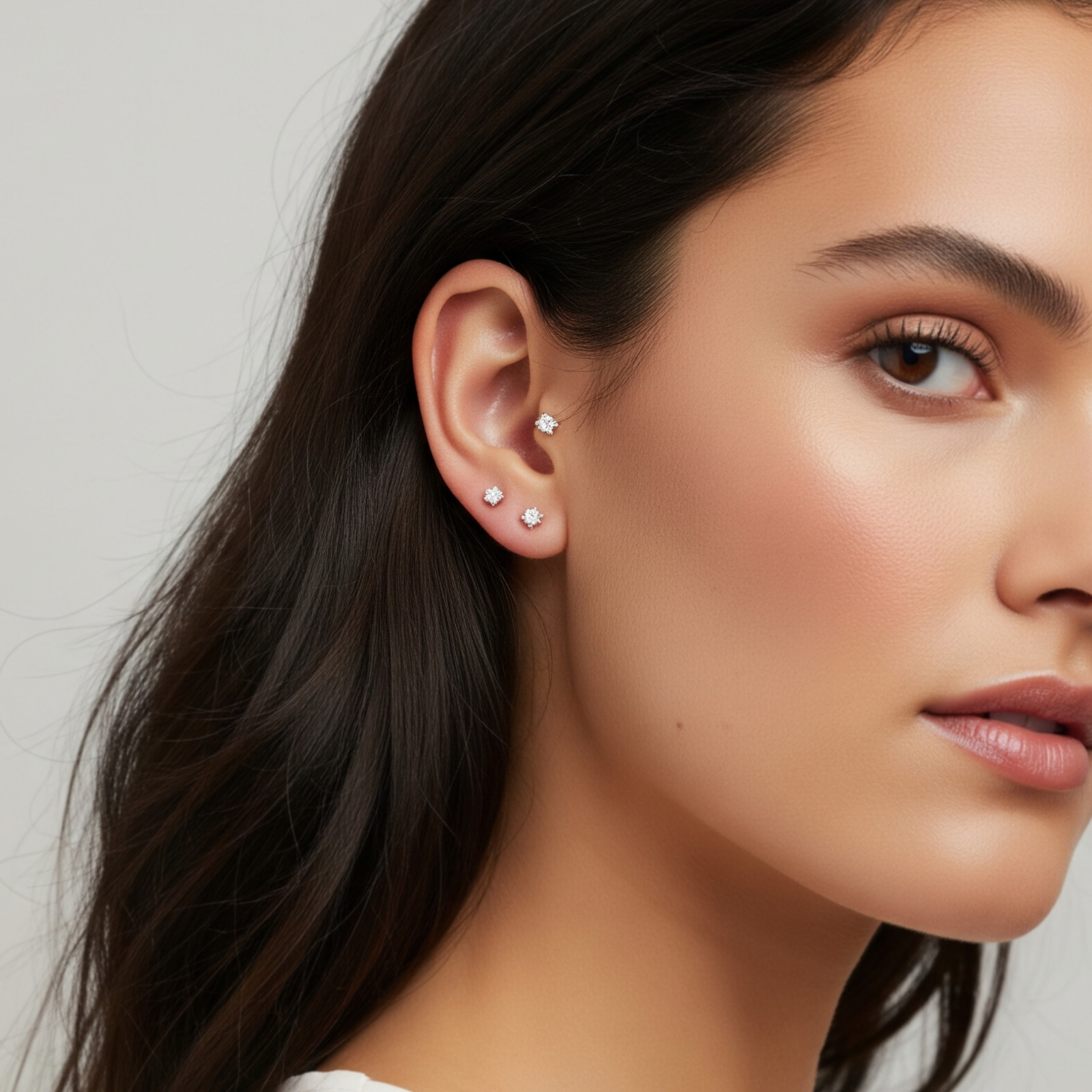 10K Solid Yellow Gold Solitaire Round CZ Sleeper Stud Earrings Screwback 2mm-8mm