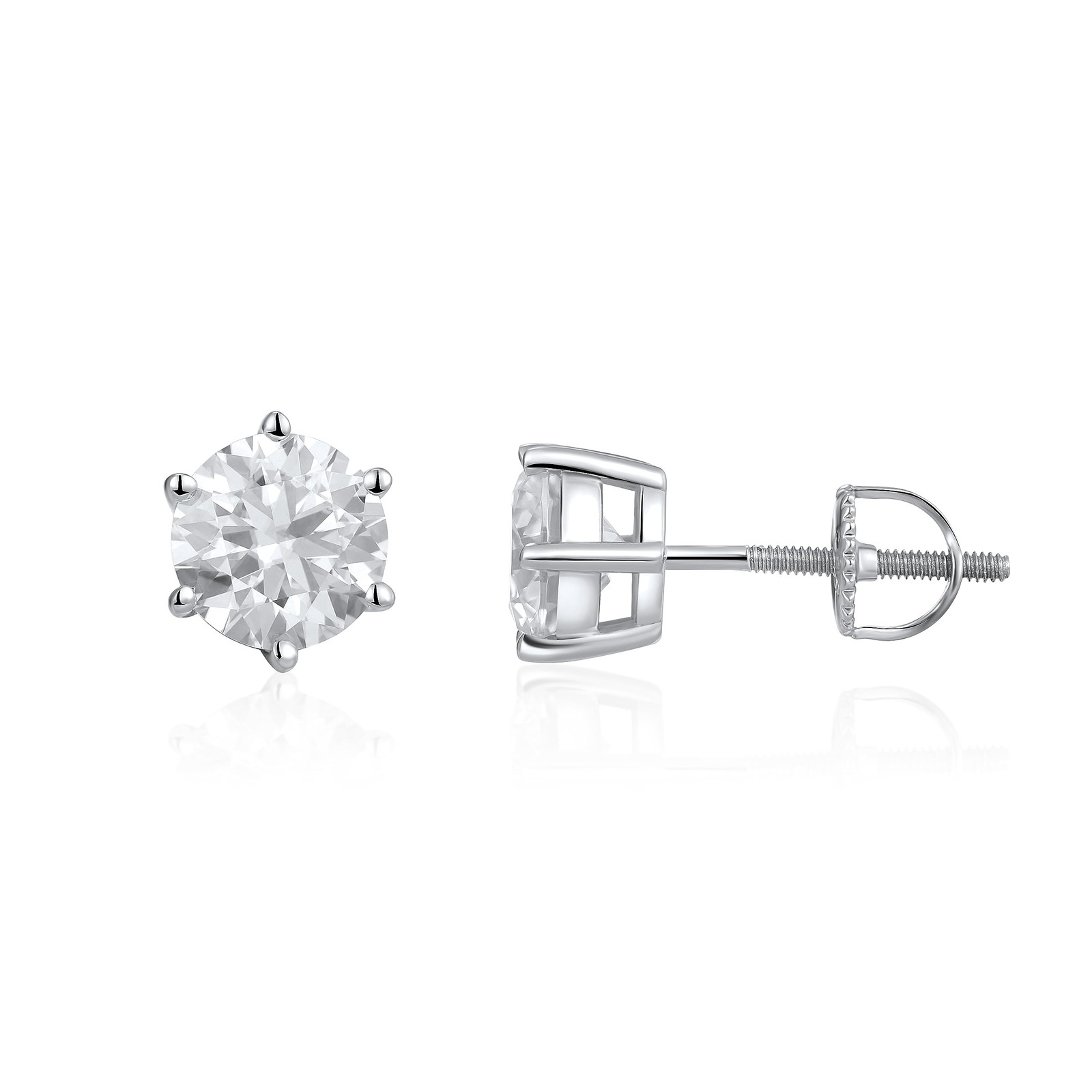 2CT Synthetic Moissanite Stud Earrings Hypoallergenic 925 Sterling Silver Scr…