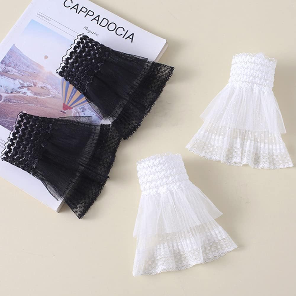 Lolita False Sleeves Wrist Cuffs Floral Layered Lace Cuff