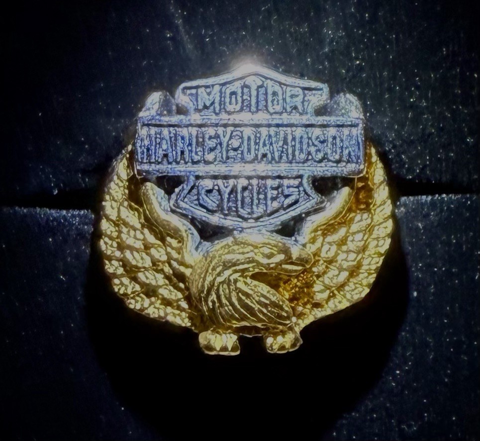 Harley-Davidson® Mens Wings of Freedom Ring Sz 11 Franklin Mint LED Black Matte