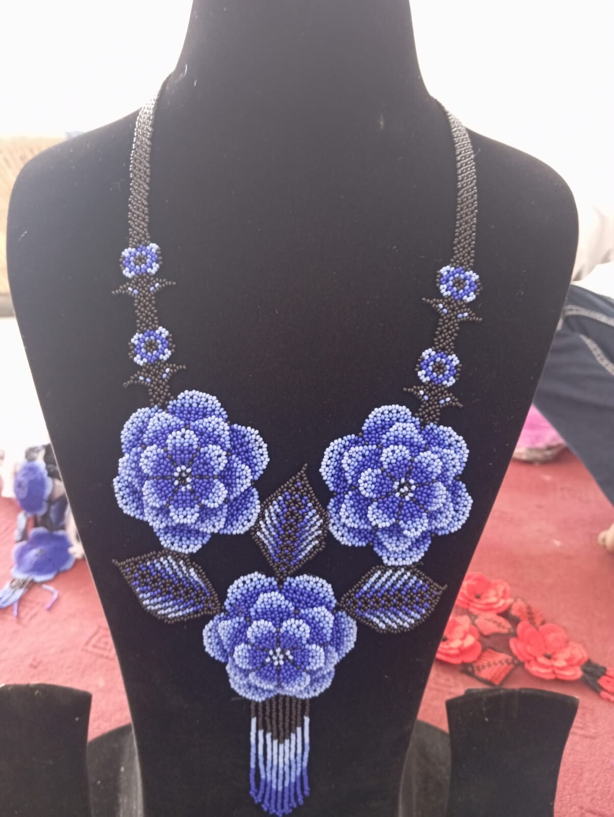 Flower Handmade Necklace Seed Bead Boho American Style Netiv Beaded Multi Strand