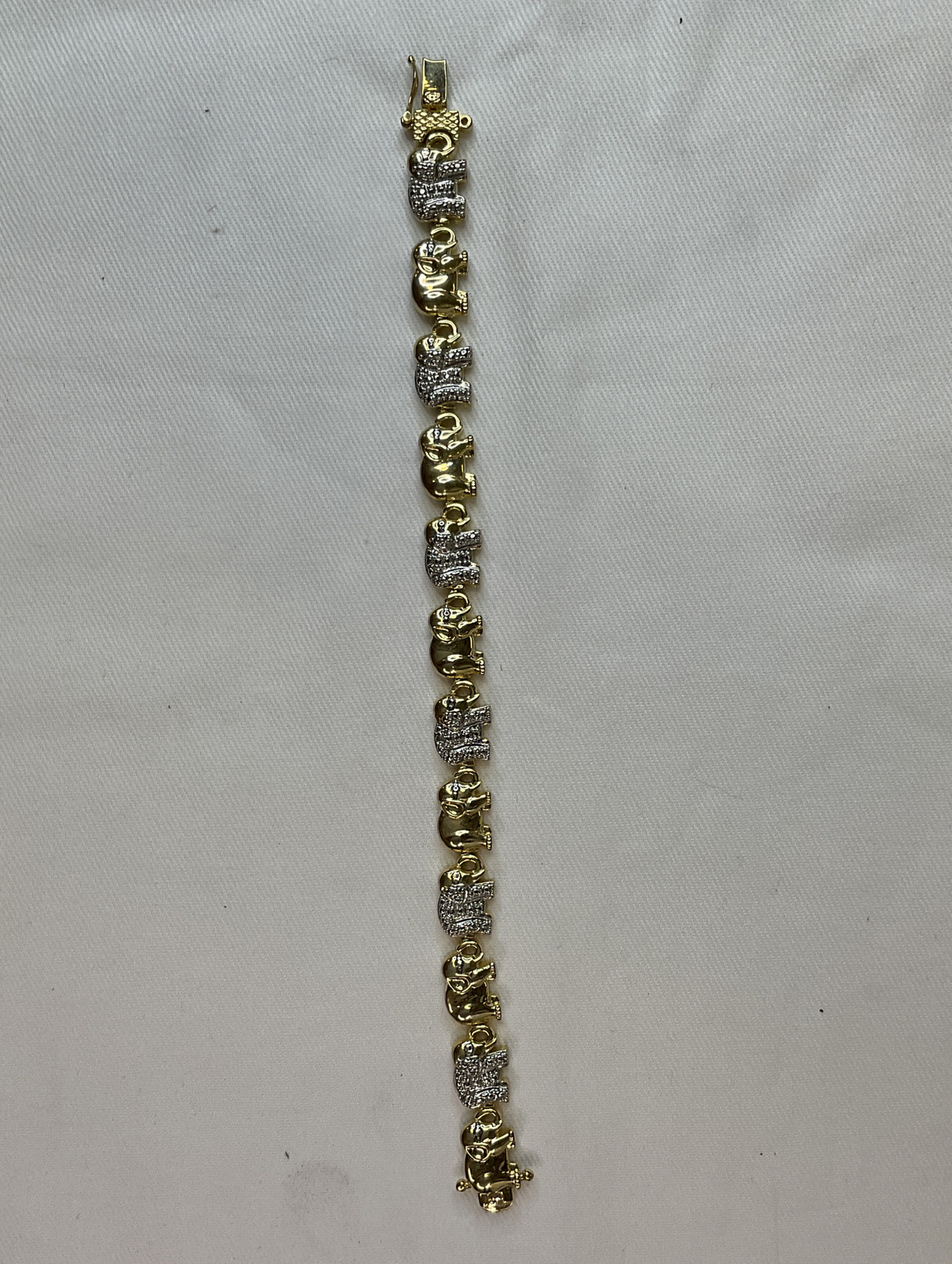Eternal Treasures Gold Over Silver Elephant Bracelet *Defect See Photos*