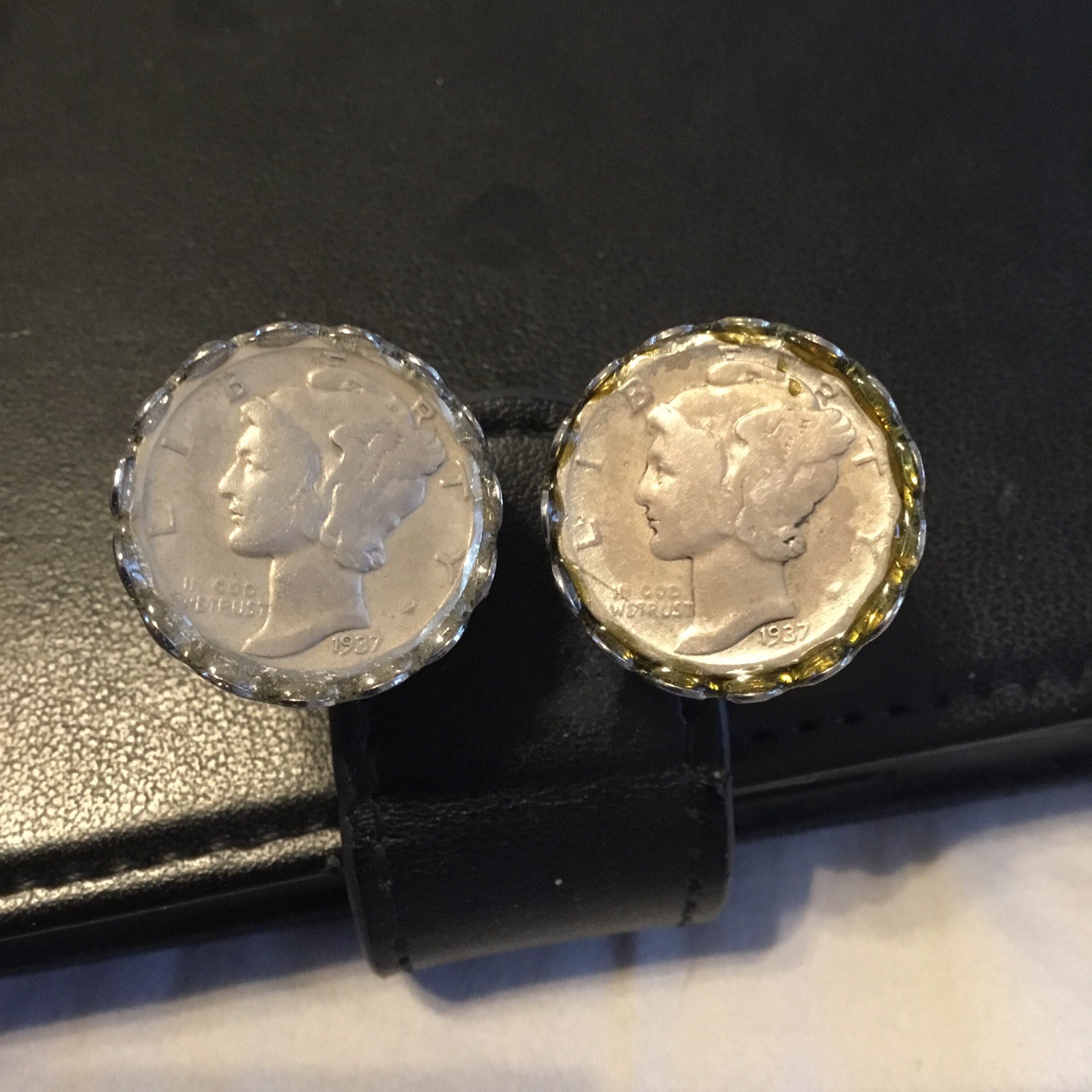 Mercury Dime 90% Silver Coin Jewelry Cuff Links-Handmade-Vintage – Set Of 2