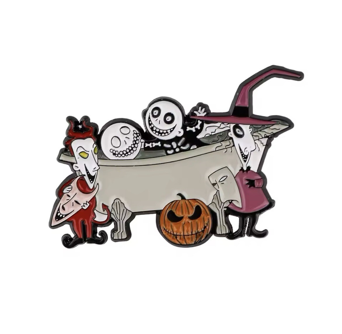 Nightmare Before Christmas Style Pin Rubber Pin Backer Lock Shock Barrell Pin