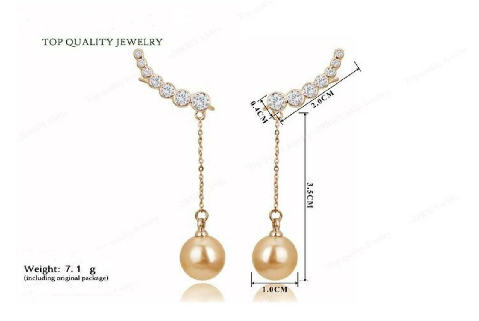 Simulated Pearl & Platinum Ear Hooks