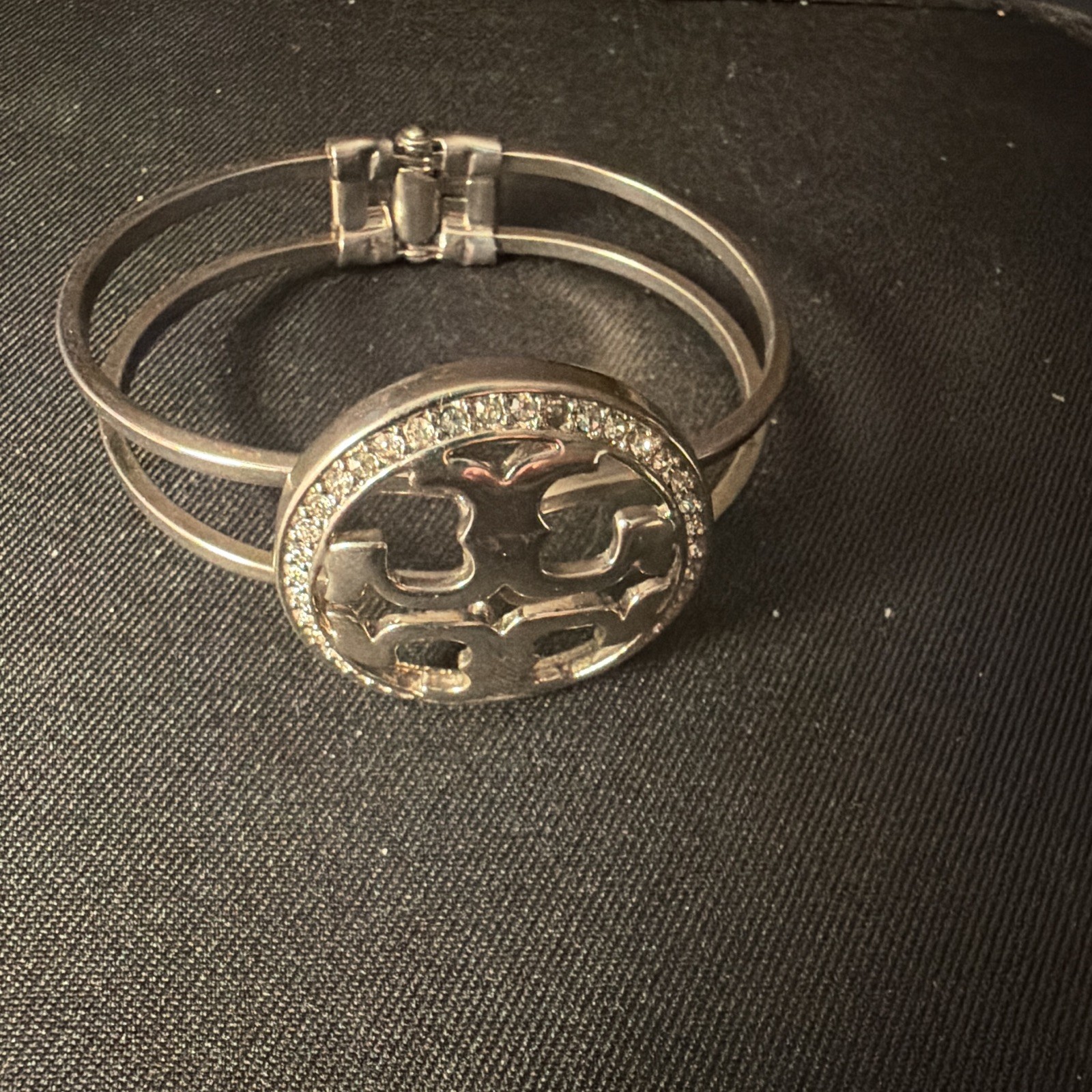 Tory Burch Hinged Double Band Bangle Bracelet