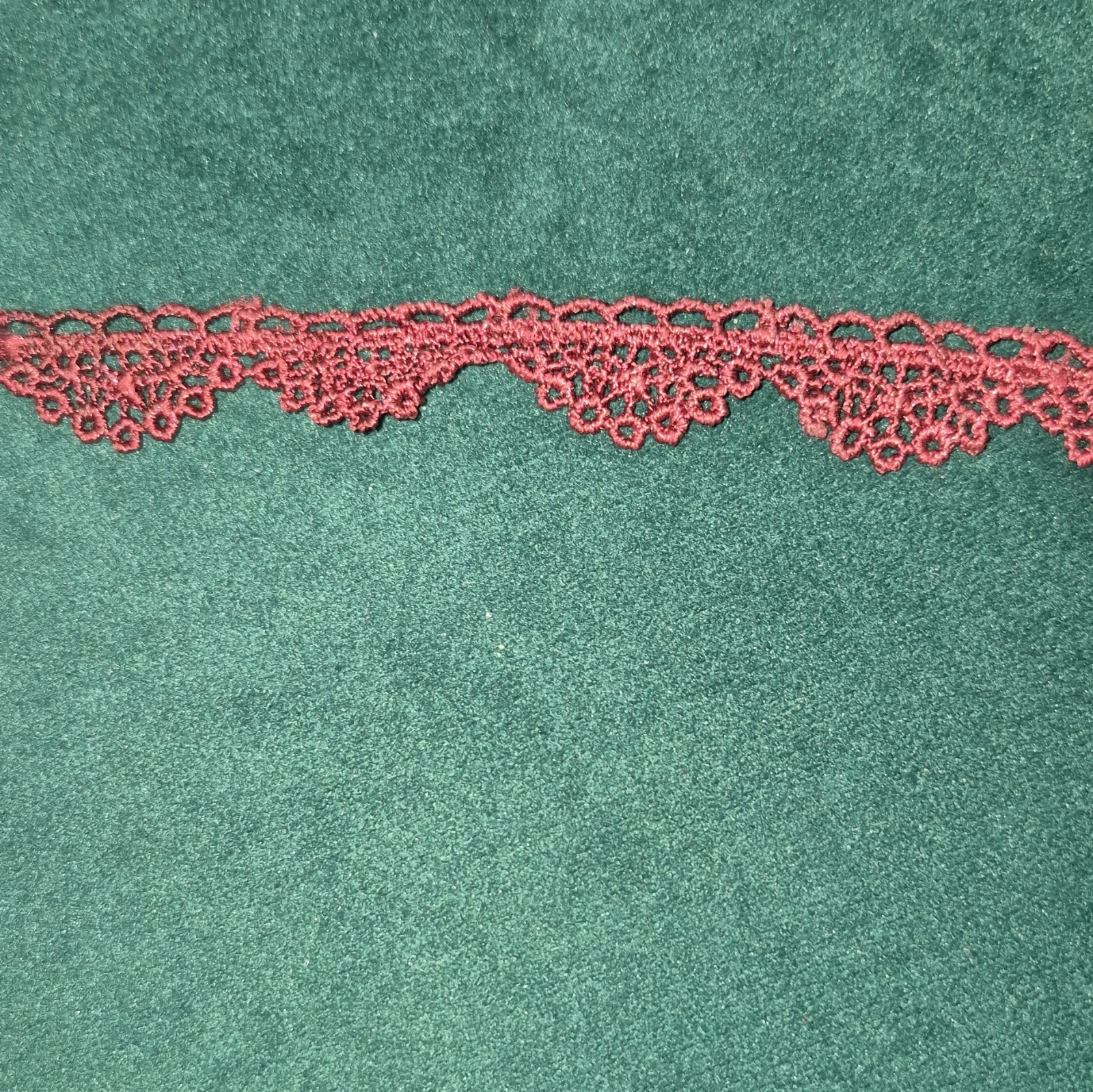 Red Lace Choker Necklace Cable Chain Lobster Clasp Adjustable