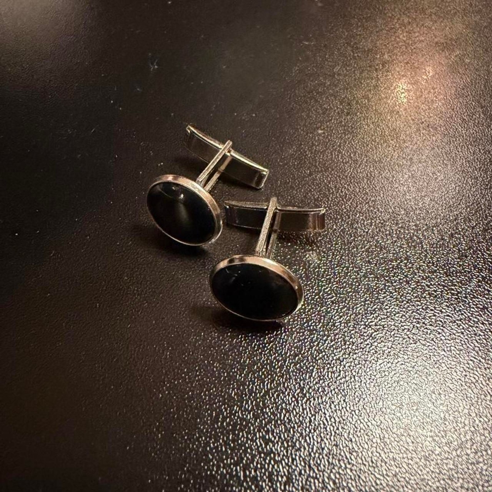 Men’s Cuff Links – Silver and Black
