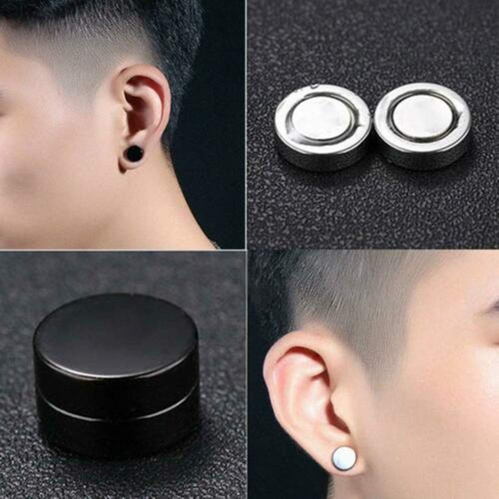 WAINIS 12 Pairs Magnetic Earrings Stainless Steel Non-Pierced Men Women