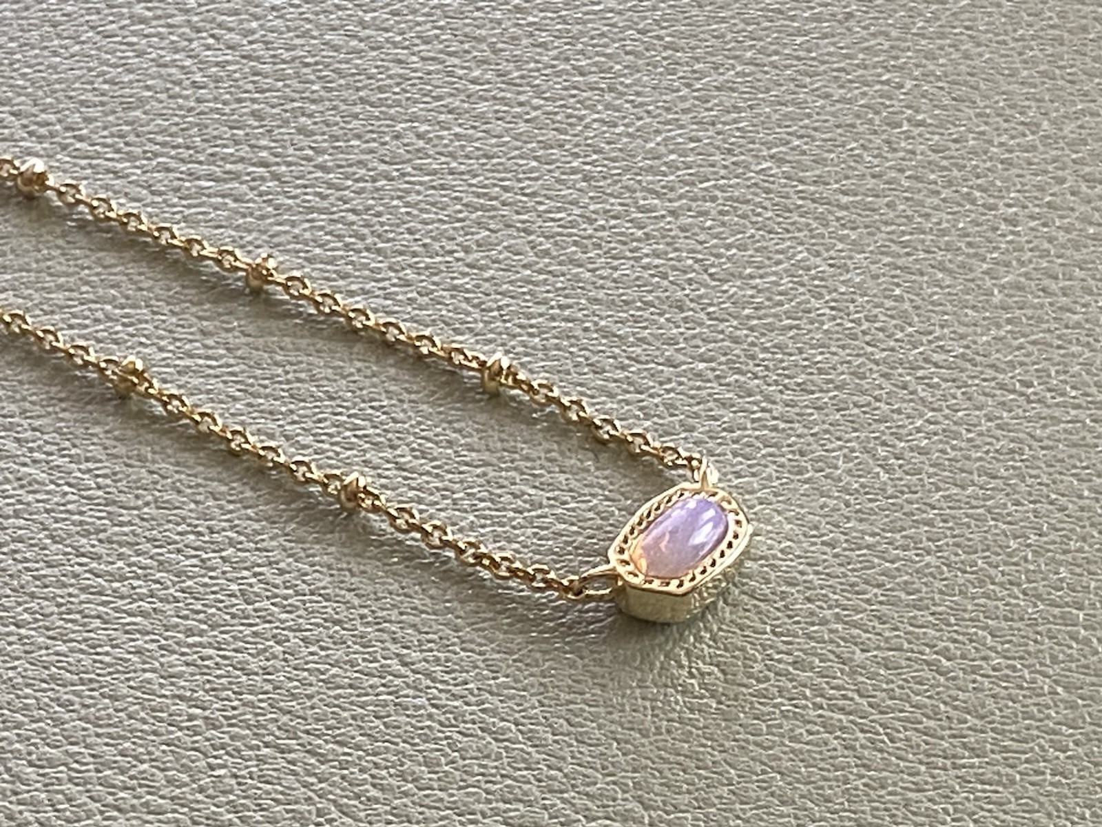 Kendra Scott Mini Elisa Gold Chain Pink Opalite Necklace 16.0 “