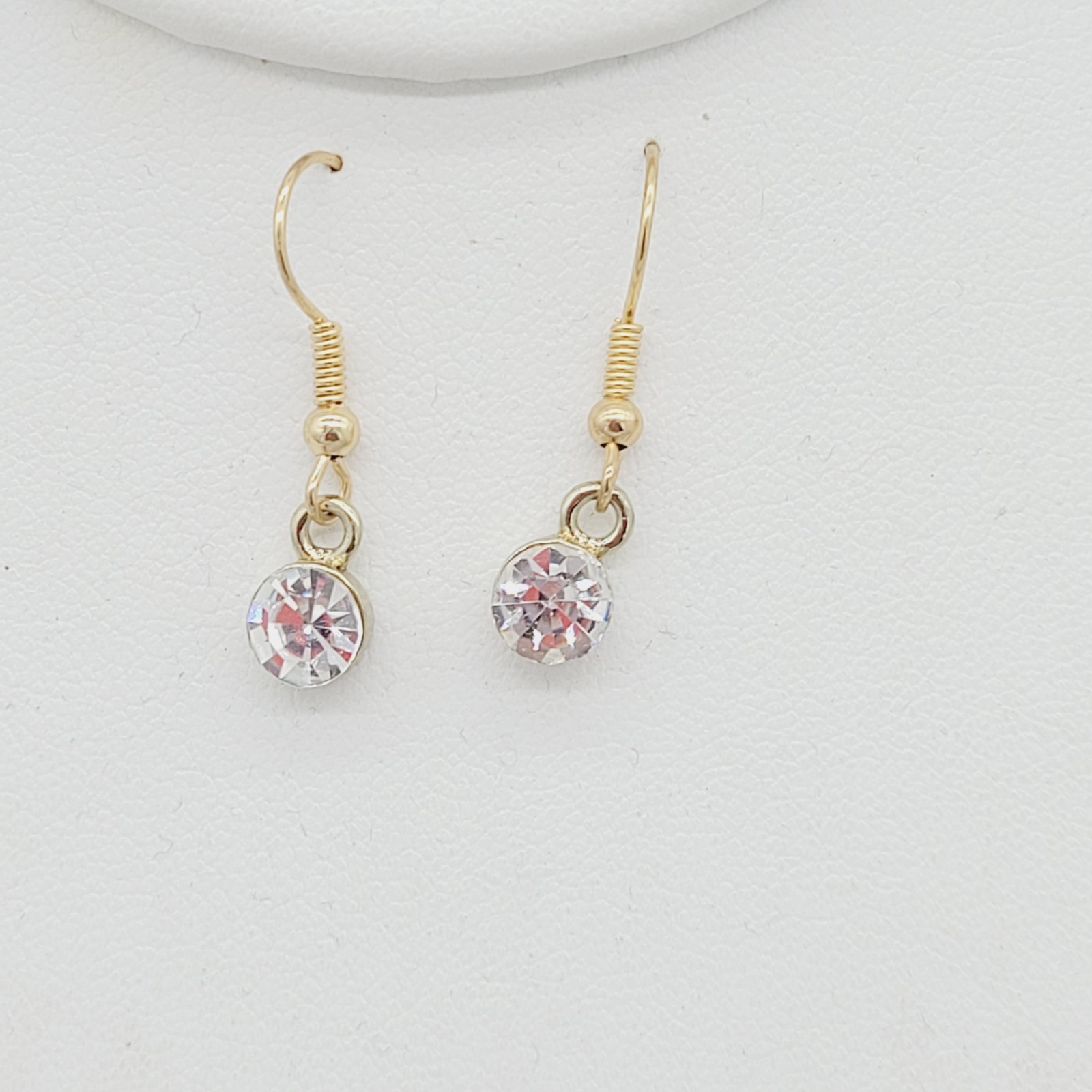 Gold Tone Rhinestone Statement Necklace & Earring Set Special Occasion 17″