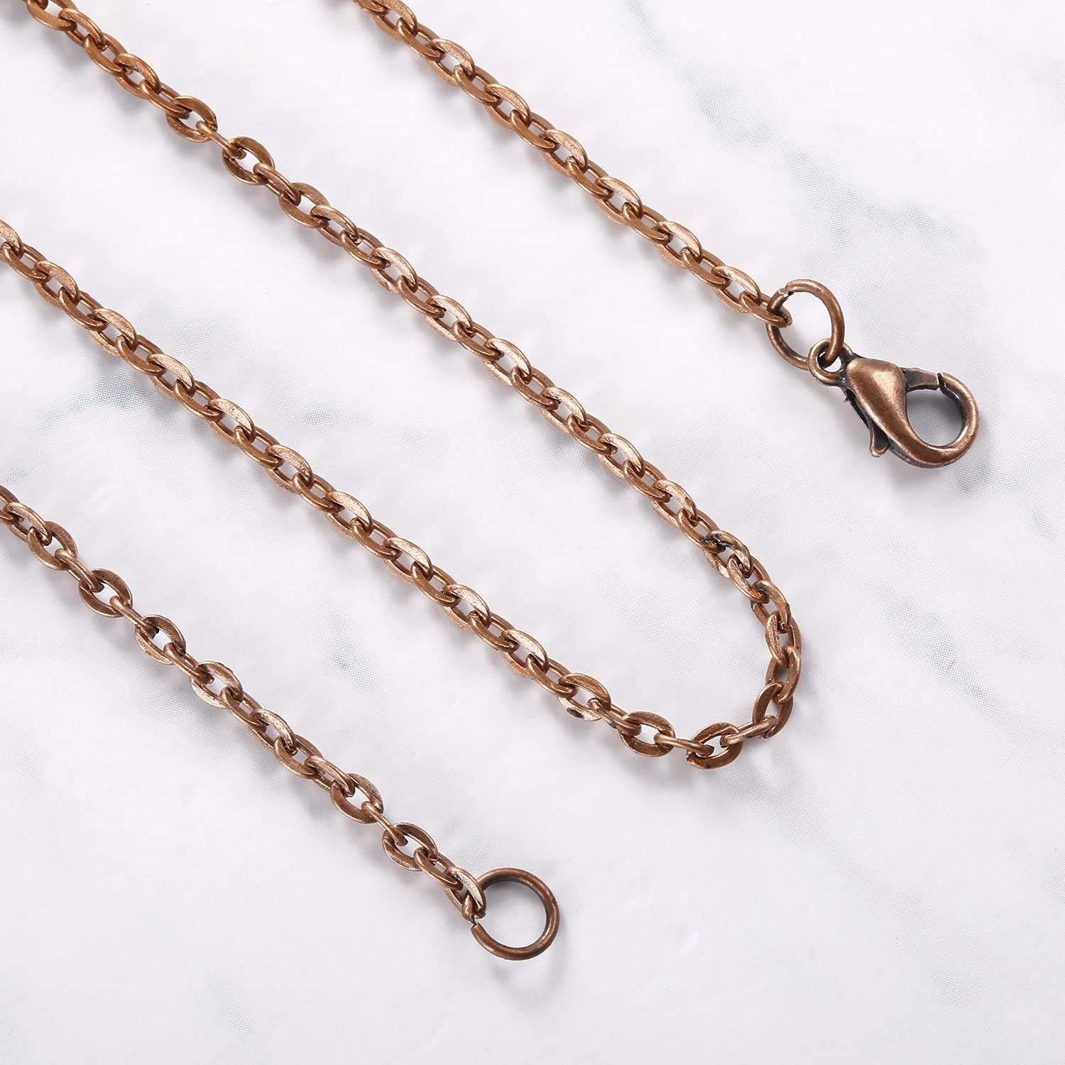 24 Pack Antique Red Copper Cable Chain Necklace Twisted Link Chain for Jewelry M