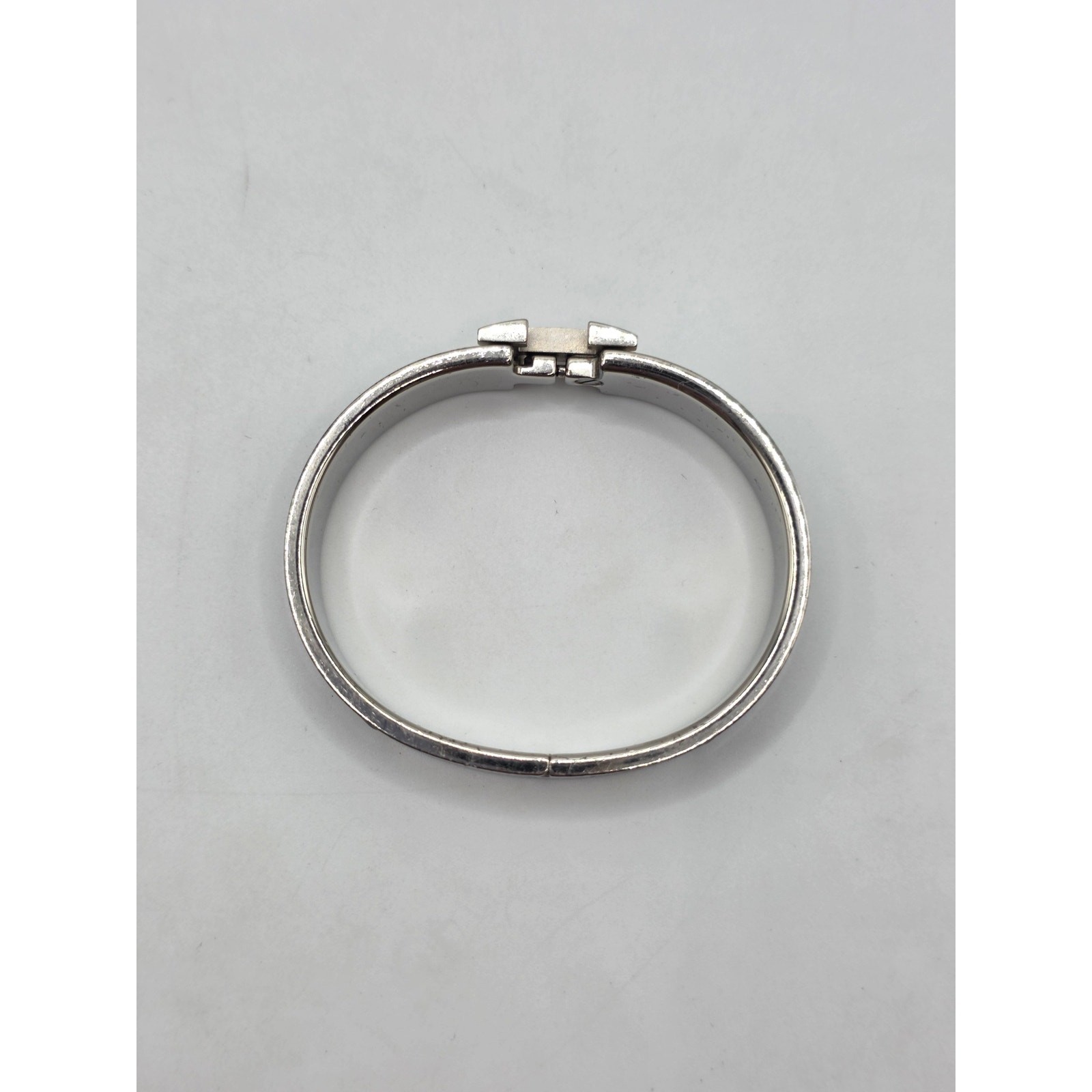 Hermes Black Enamel Palladium Plated Clic-H Narrow PM Bracelet