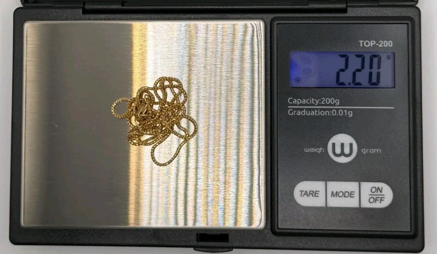 10K Solid Gold Wheat Chain Necklace 18″-Cadena Espinga Oro Solido 10K 45cm