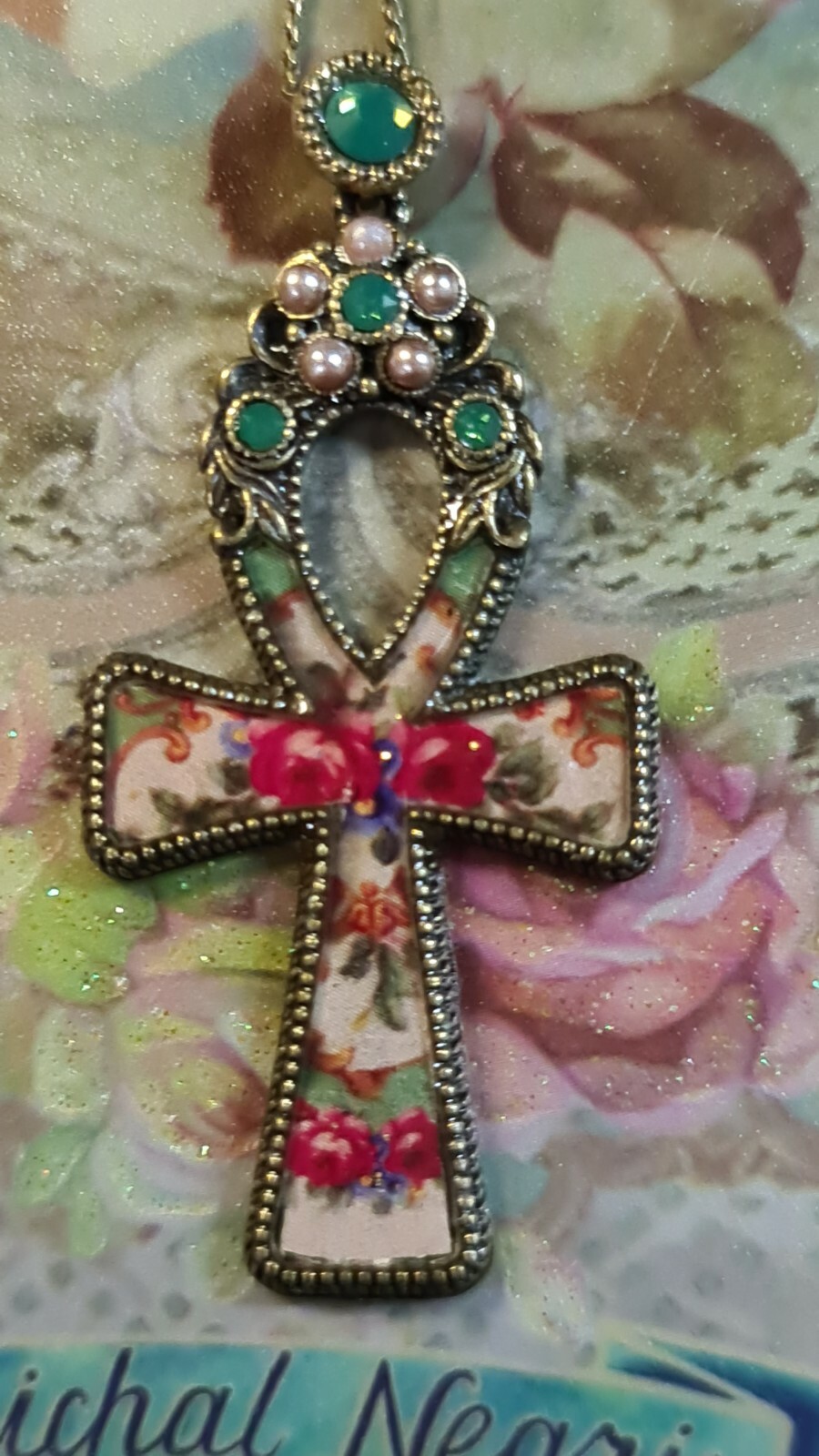 Michal Negrin Christian 2″ Cross Pendant ~ New