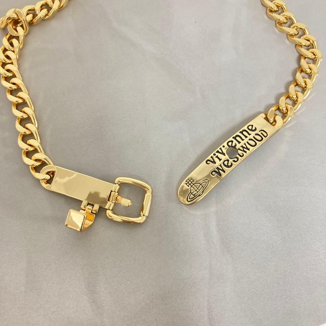 Vivienne Westwood Necklace Bracelet 2way AUGUSTINO Choker Buckle Gold NO BOX