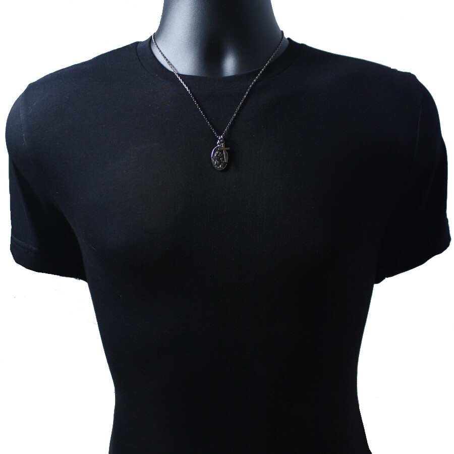 Cross Maria Pendant with 19″ Chain Fashion Necklace for Women Kids Men