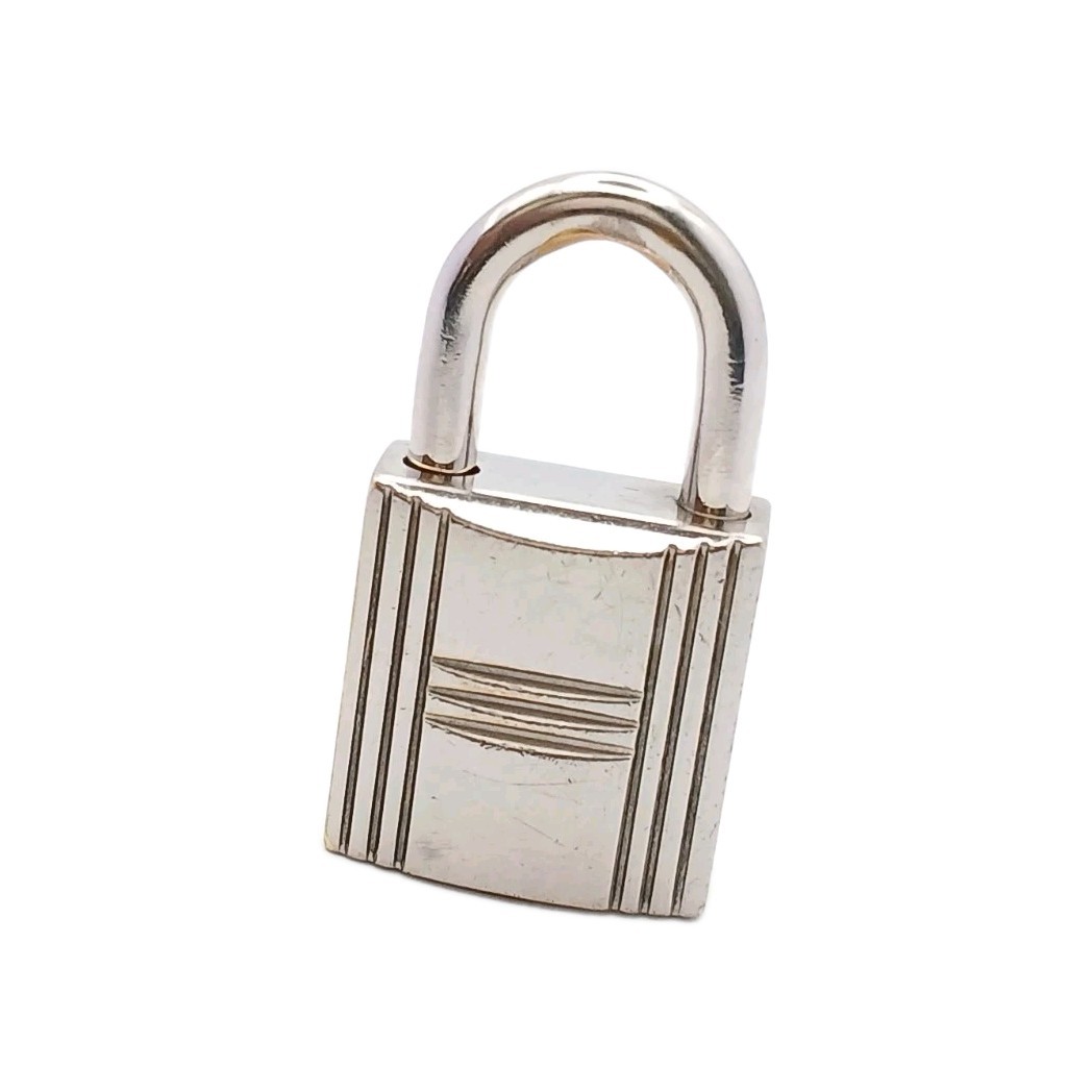 Hermès Cadena Padlock 120 Bag Charm Palladium Plated