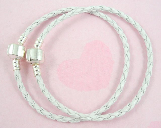 10pcs Braided Leather Charm Bracelets Fit European Bead 20cm. Choose Colours L07