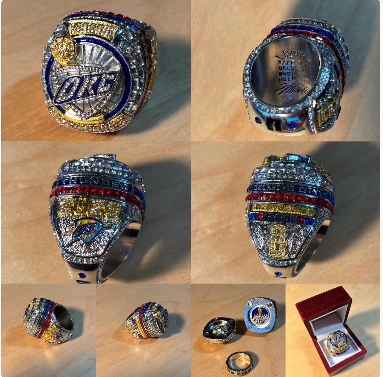Oklahoma City thunder replica championship ring, Brand new with Wooden box