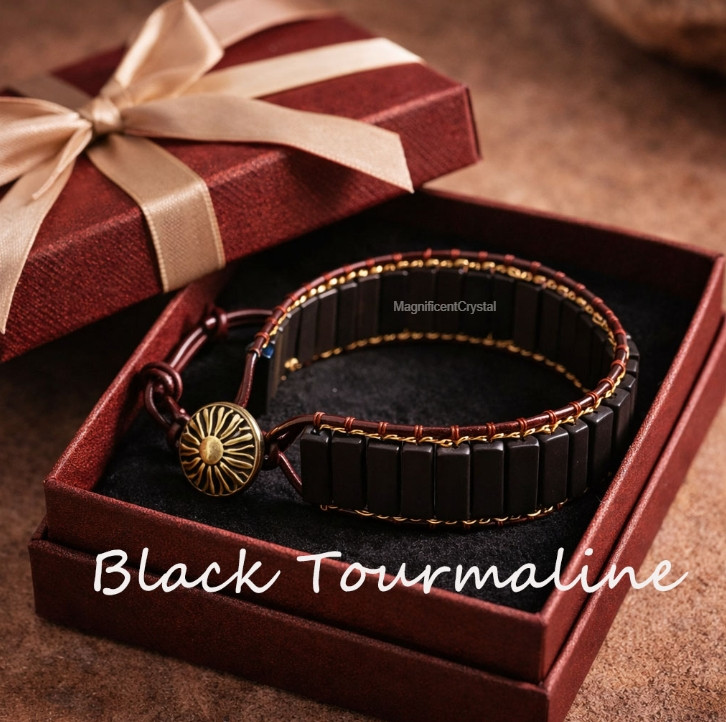 High Quality Natural Black Tourmaline Bracelet Healing Energy Protection Jewelry