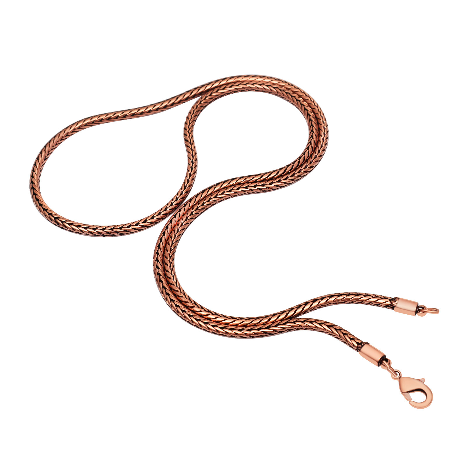 100 % Oxidized Copper Wheat Chain Necklace Handmade Pure Copper jewelry RJ-15