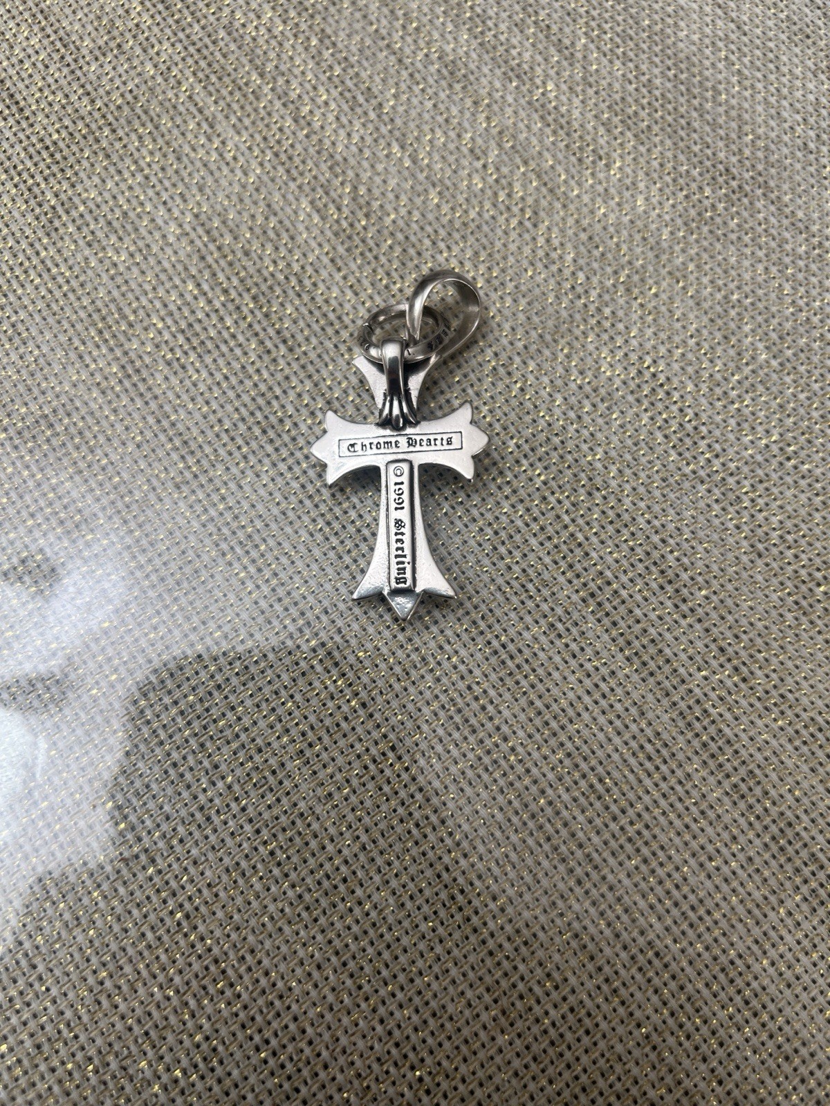 100% Authentic Chrome Hearts Small Cross With Bale Pendant 925 Sterling Silver