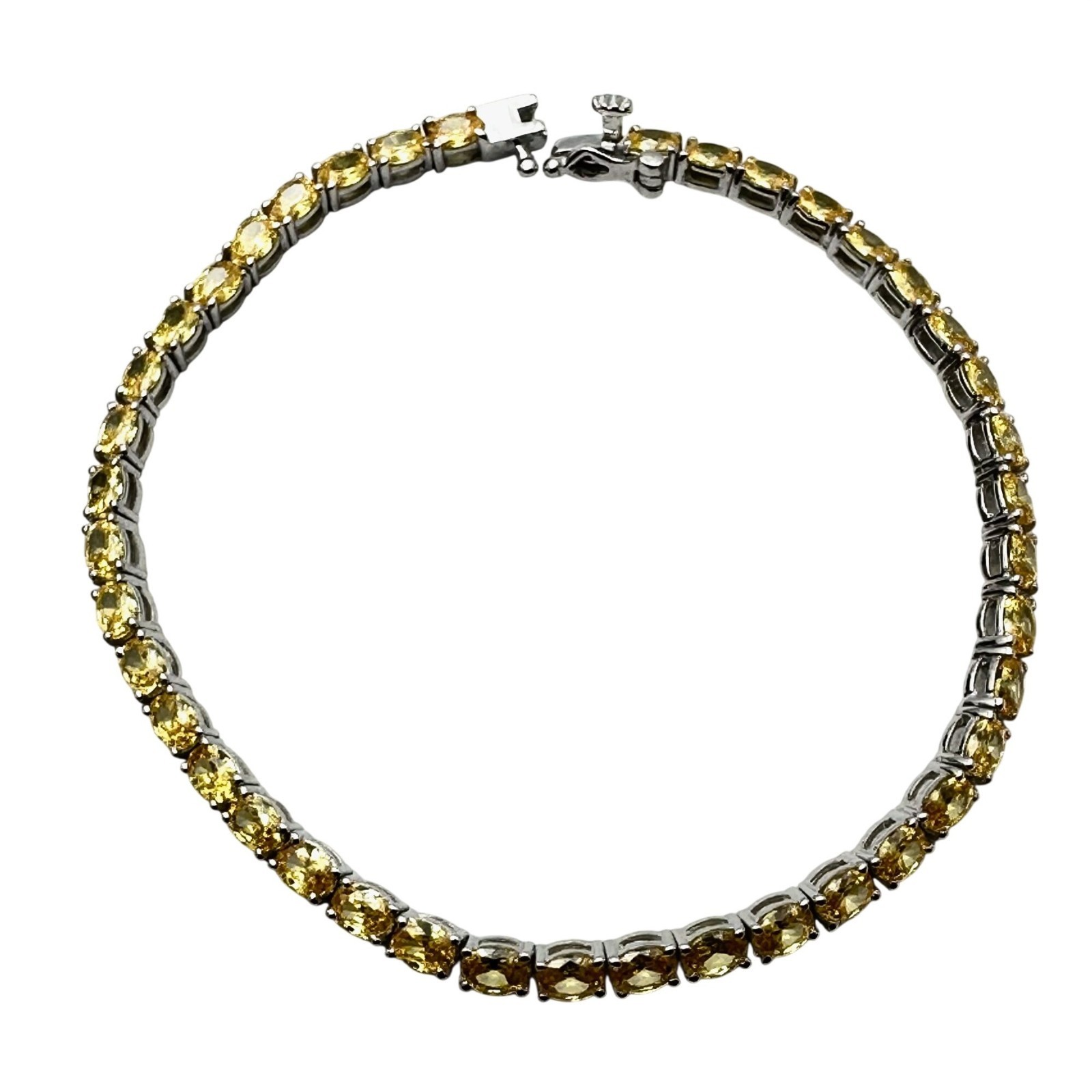 JTV Simulated Canary Diamond Sterling Silver Tennis Bracelet 7 Inch New
