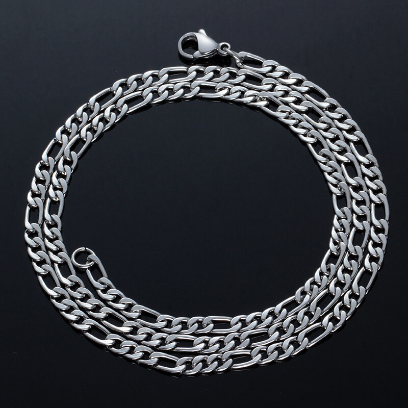 Men Women Stainless Steel Curb Link Figaro Necklace Choker Chain 7-30 inch Gift