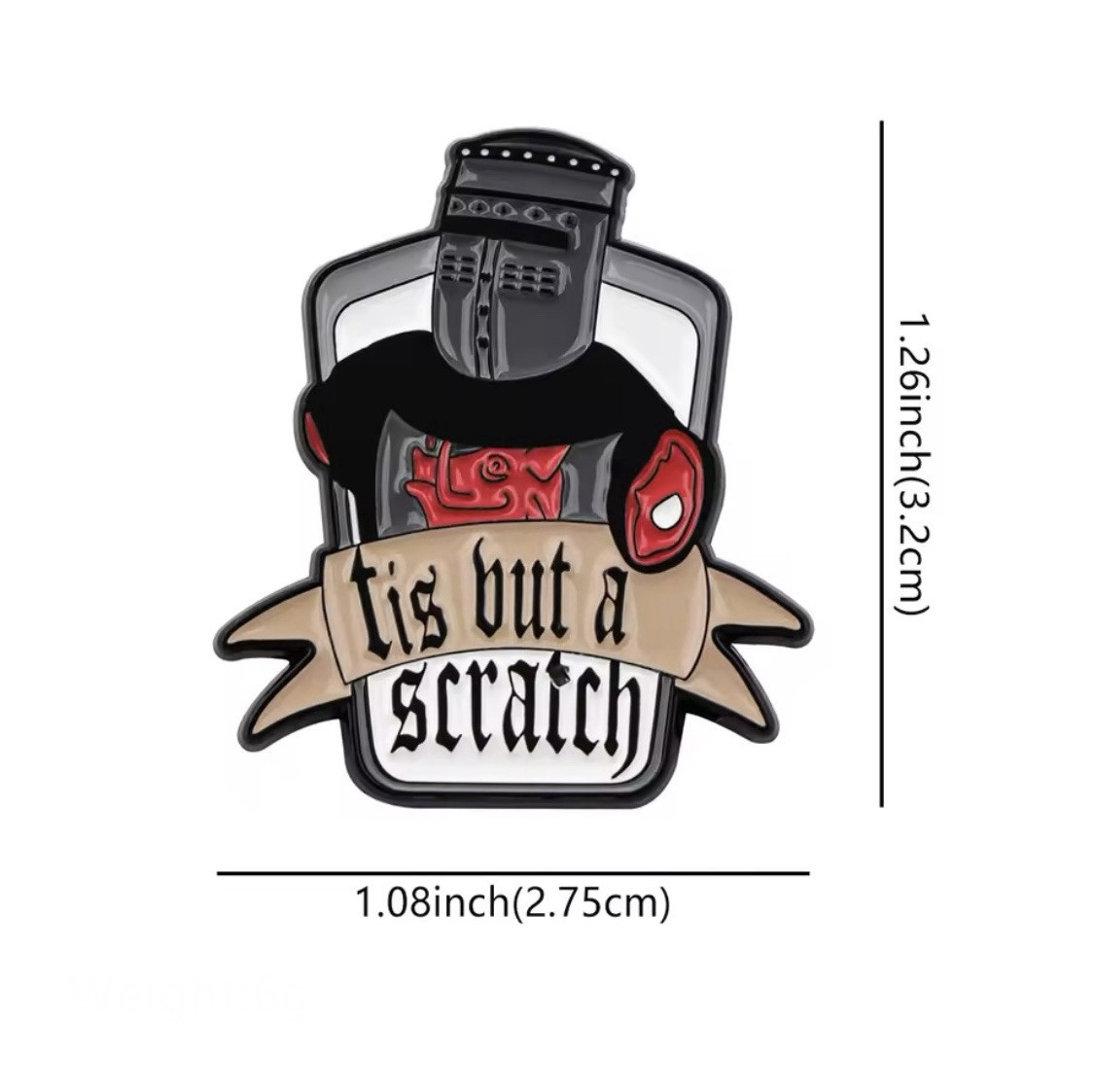 Holy Grail Knight Style 1pc Pin Rubber Pin Backer Tis But A Scratch Pin Parody