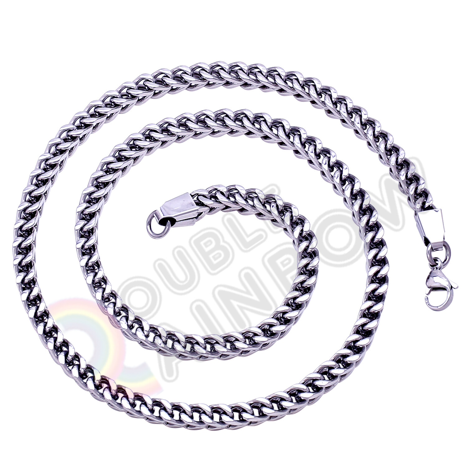 Men Stainless Steel Necklace Franco Gold/Silver/Black Plated Chain#C15