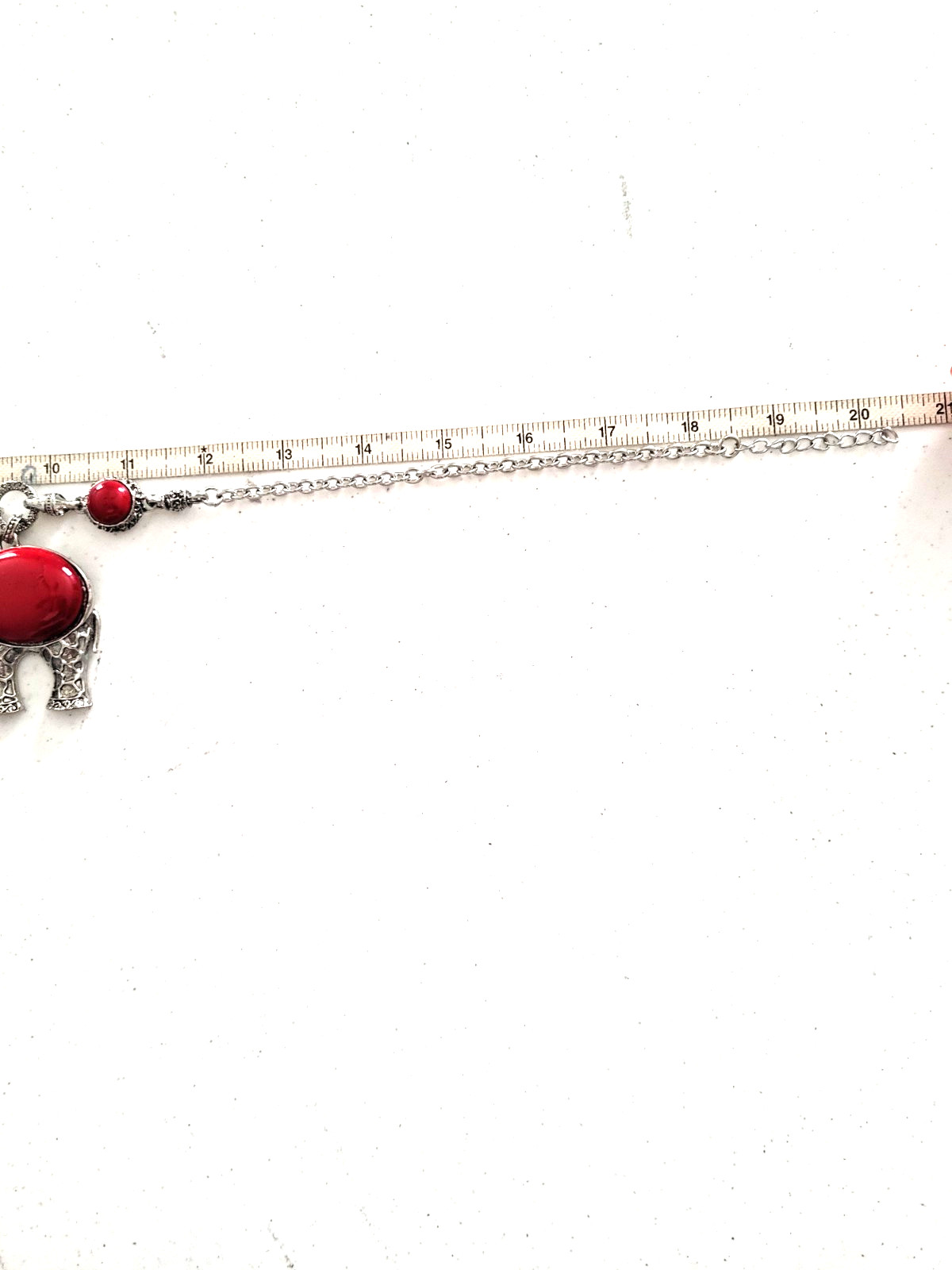 Red or Black stone with elephant pendant necklace and earing set