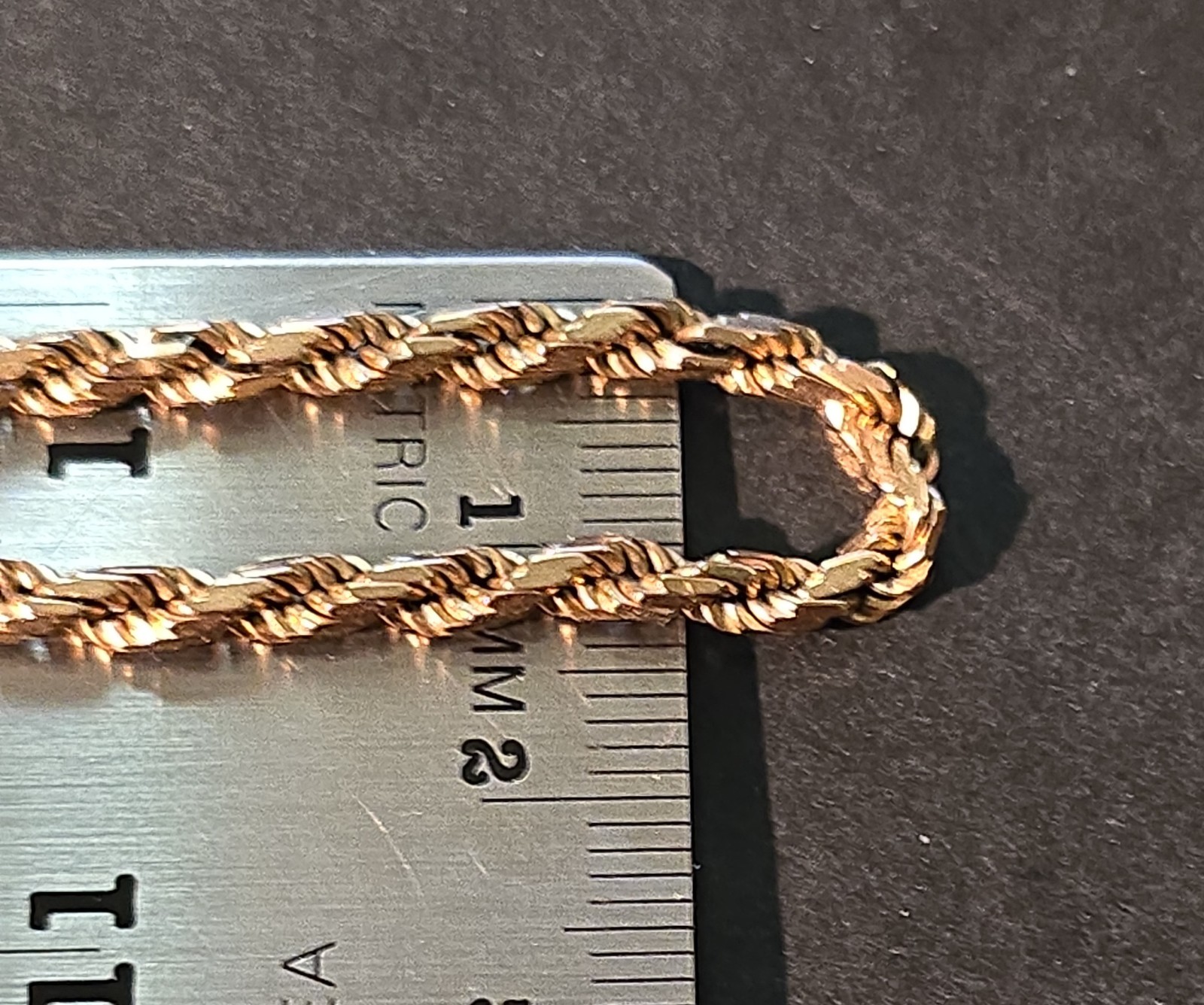 14K Solid Gold Rope Chain Bracelet 8.5″ 9.4g Lobster Clasp