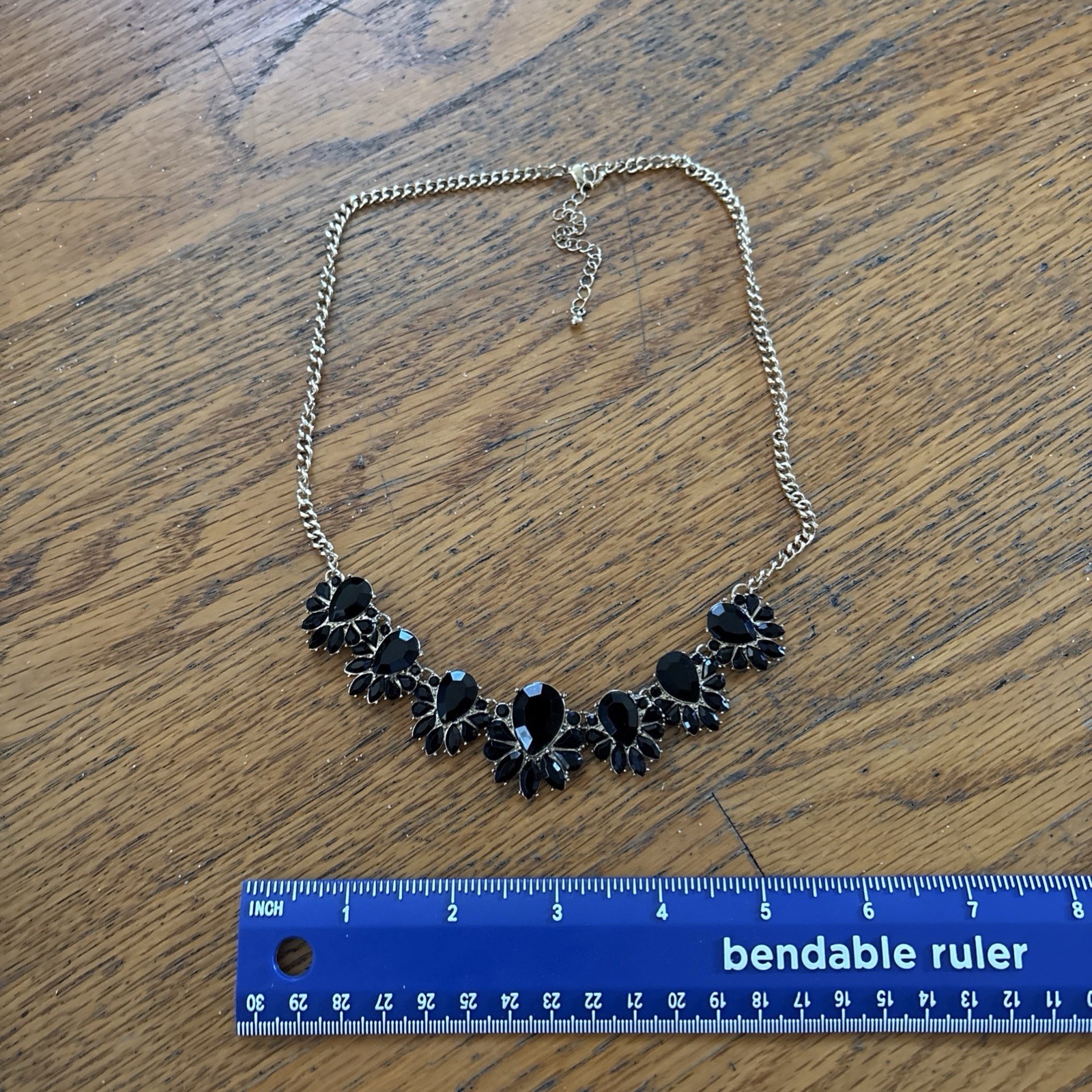 Black Crystal Collar Necklace Statement Necklaces Evening Stylish Trendy