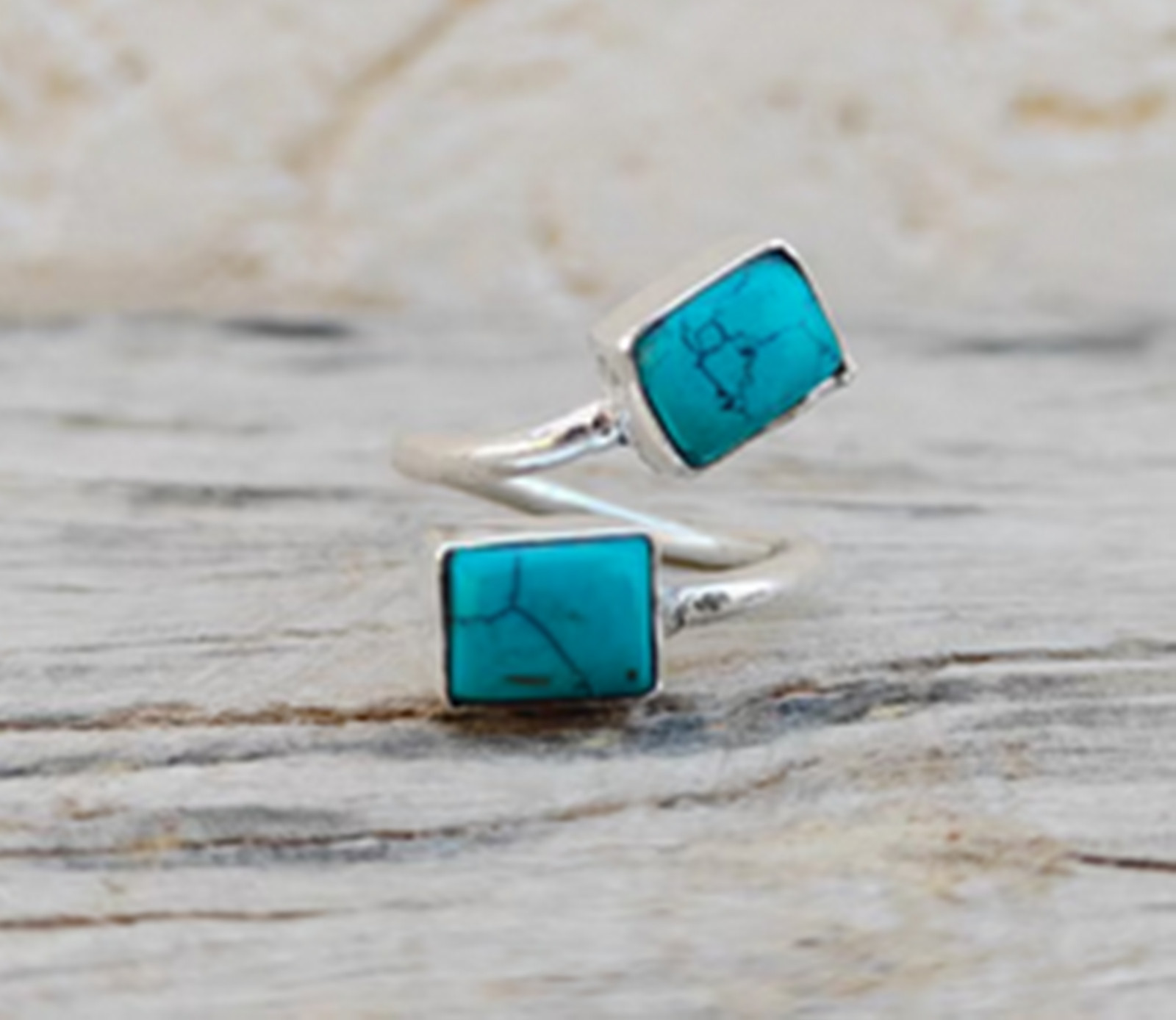 Turquoise Ring Two Turquoise Gemstone 925 Sterling Silver All Size Available