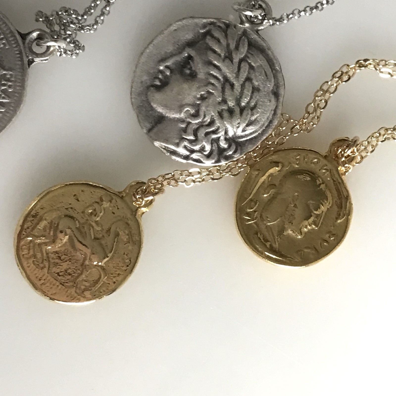 Double Sided Ancient Coin Necklaces-Greek & Roman Inspired Designs – New