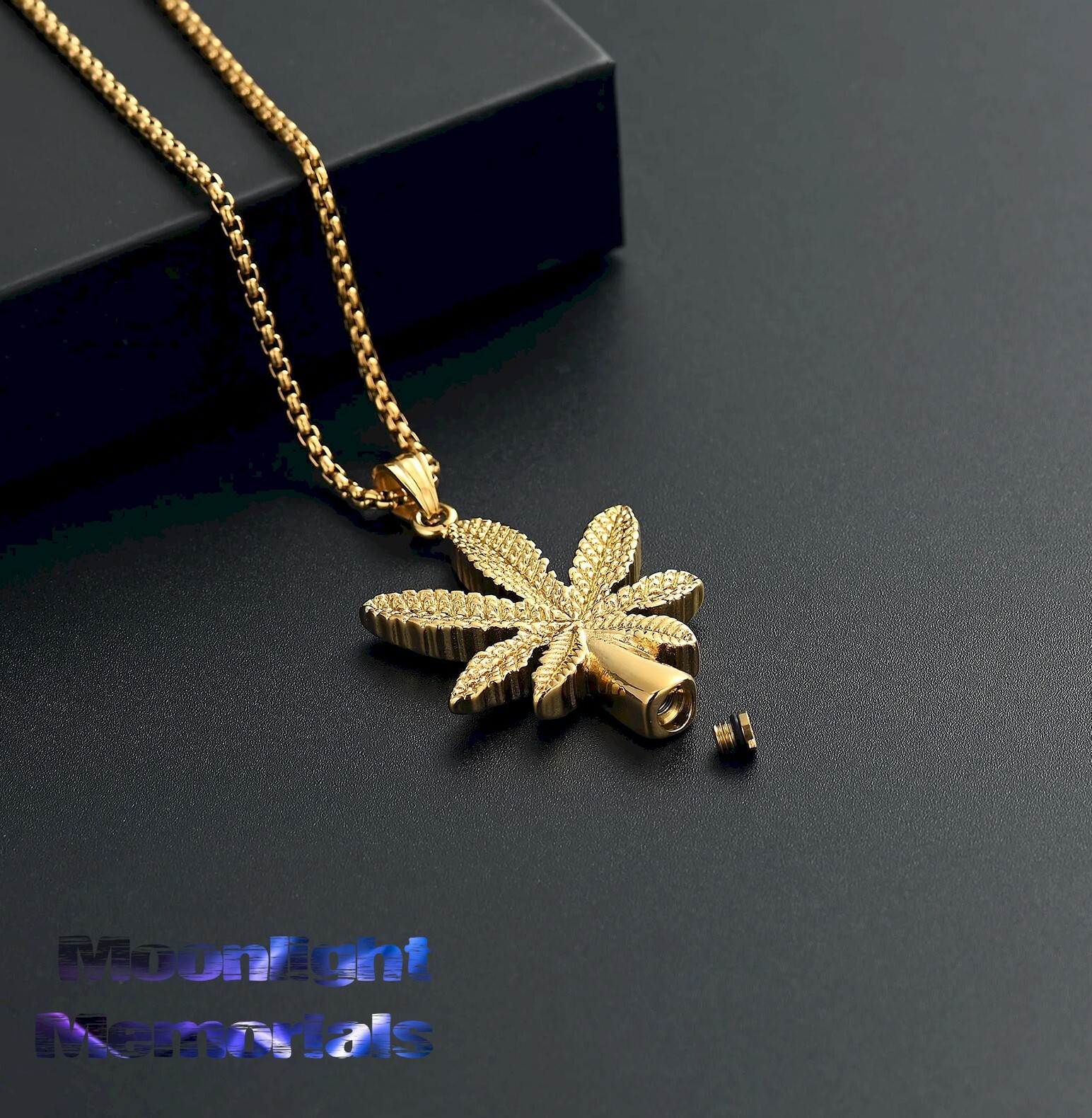 New Leaf Marijuana Weed Urn Ashes Cremation Keepsake Memorial Necklace