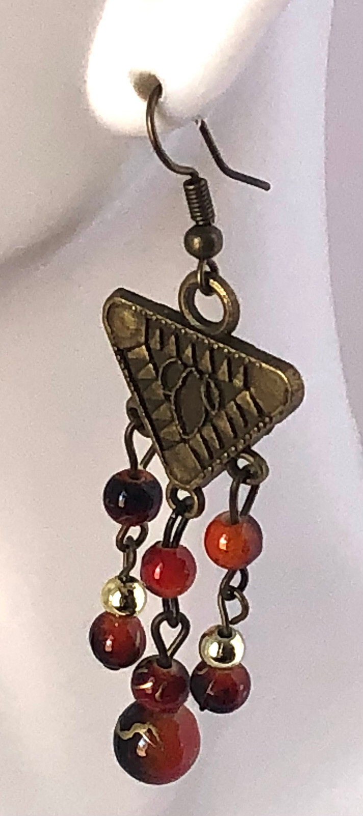 Dangle/Drop Beaded Fashion Earrings – Handcrafted Brown beads